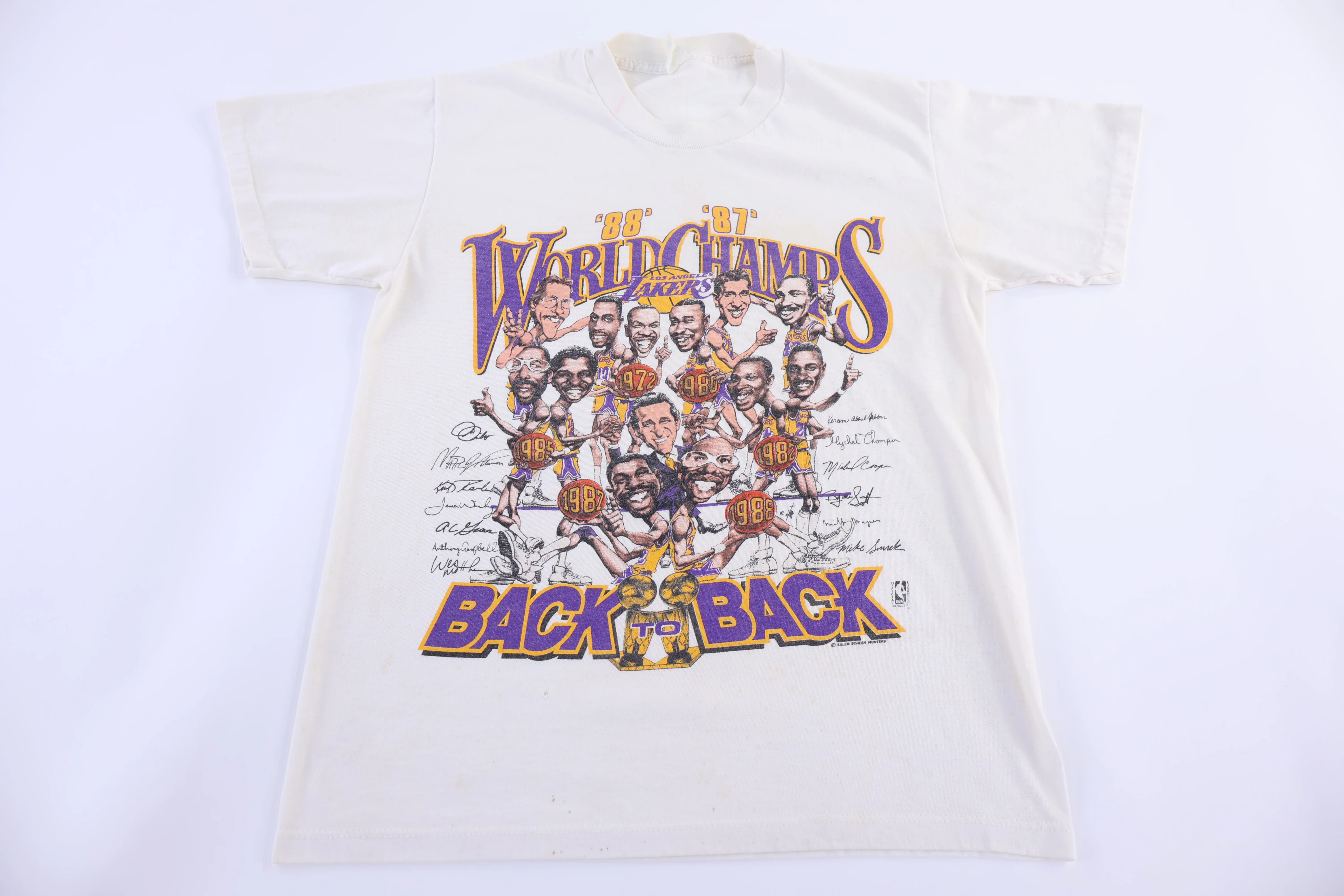 1987 Los Angeles Lakers Back To Back Champs T-shirt