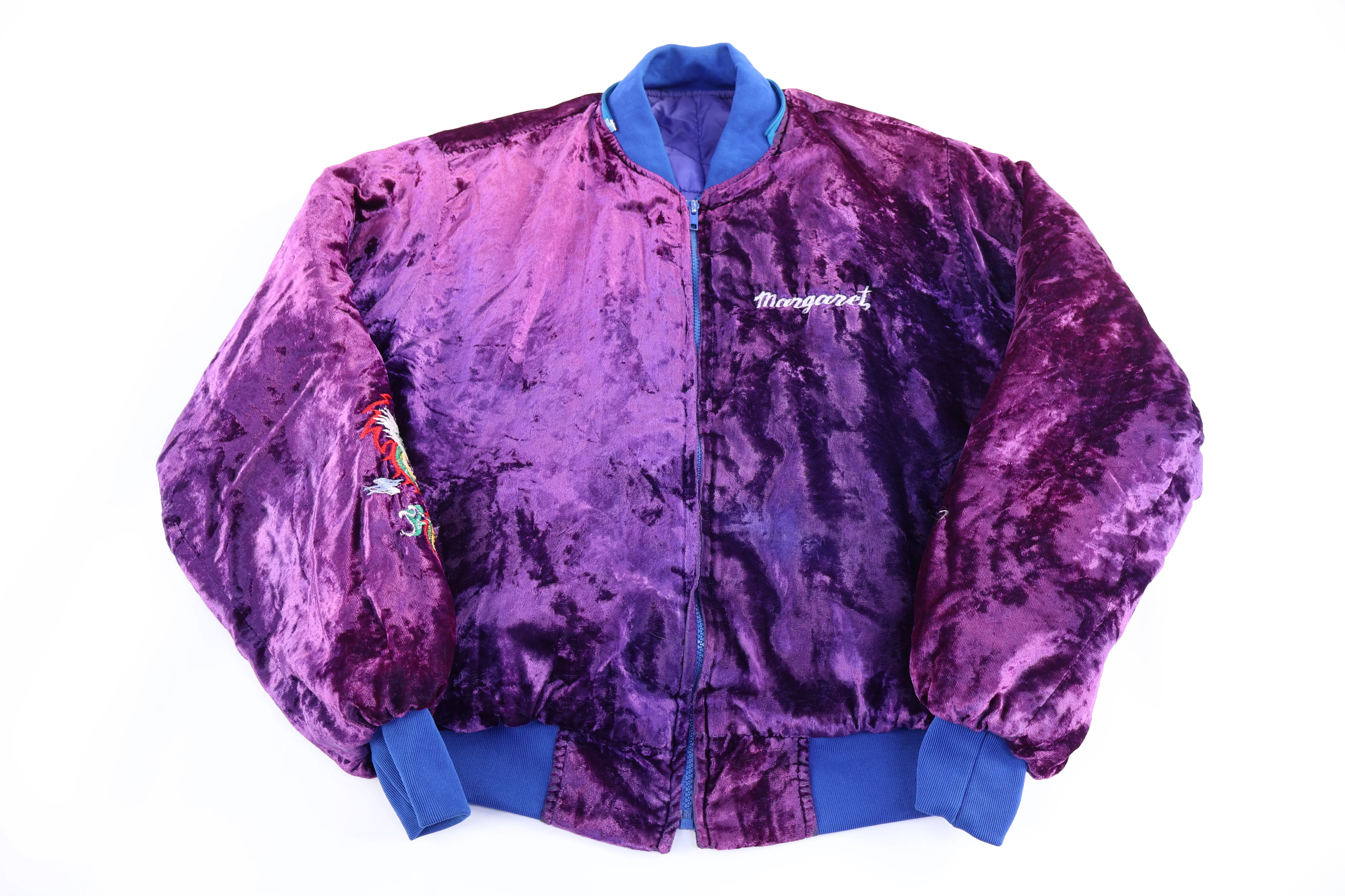 1988/89 Korea Souvenir Velvet Bomber Jacket - Image 2
