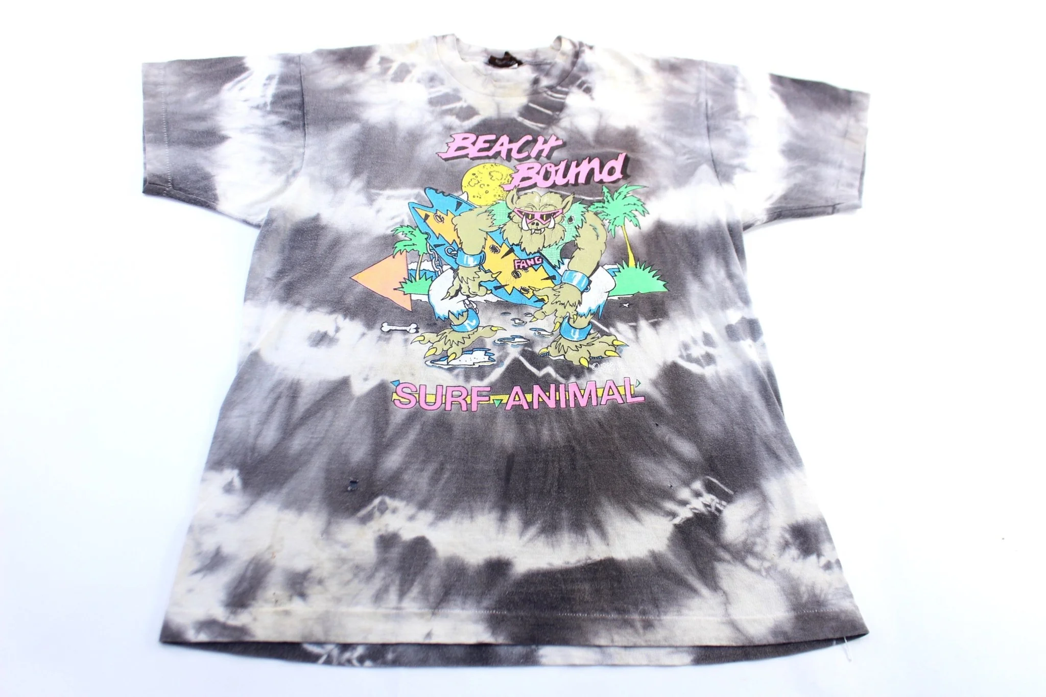 1988 Beach Bound Surf Animal Tie-Dye Graphic T-Shirt