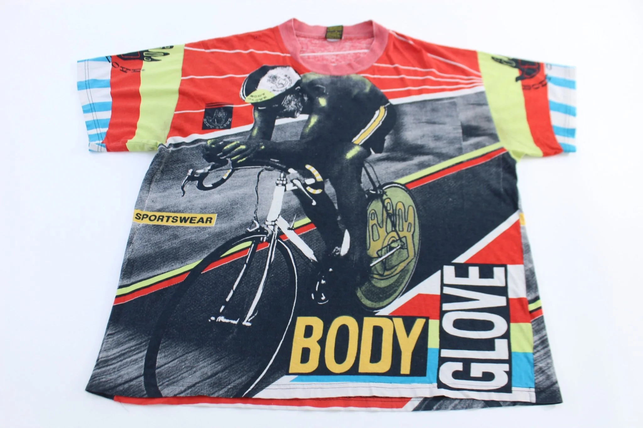 1988 Body Glove Cycling All Over Graphic T-shirt