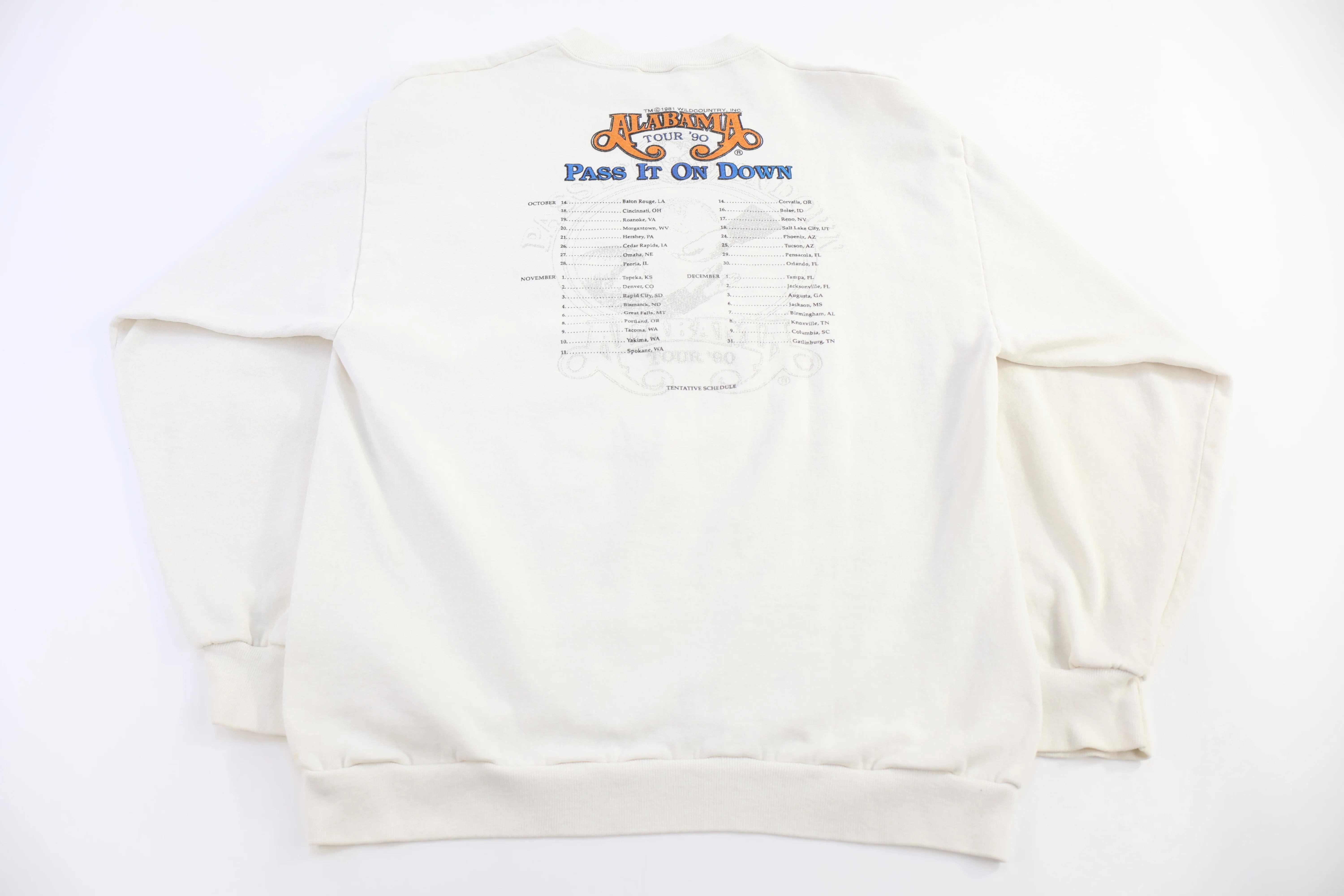 1990 Alabama Pass It Down Tour Sweatshirt - Image 2