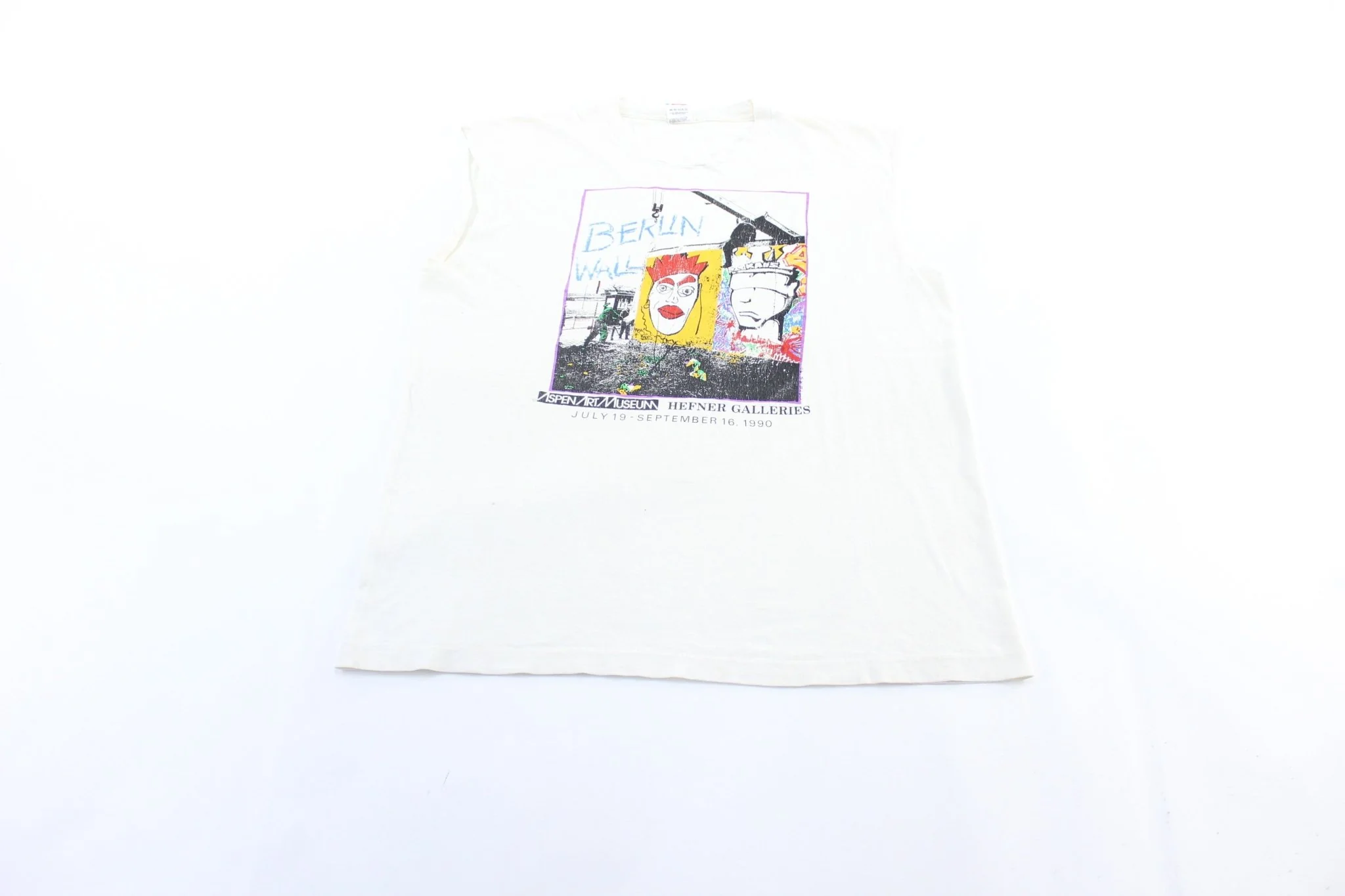 1990 Aspen Art Museum Hefner Galleries Berlin Wall Graphic Tank Top