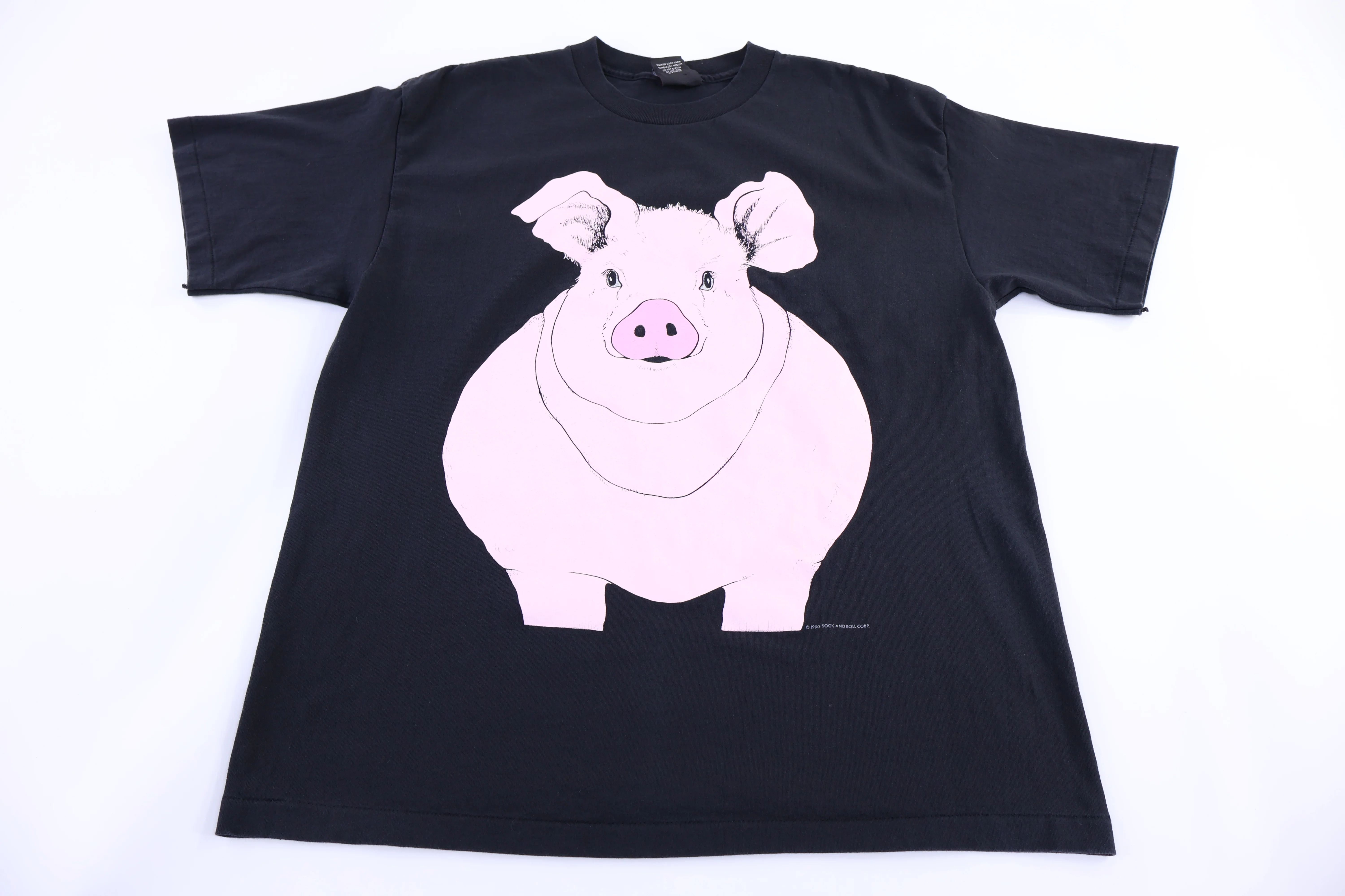 1990 Sock And Roll Pig Graphic T-shirt