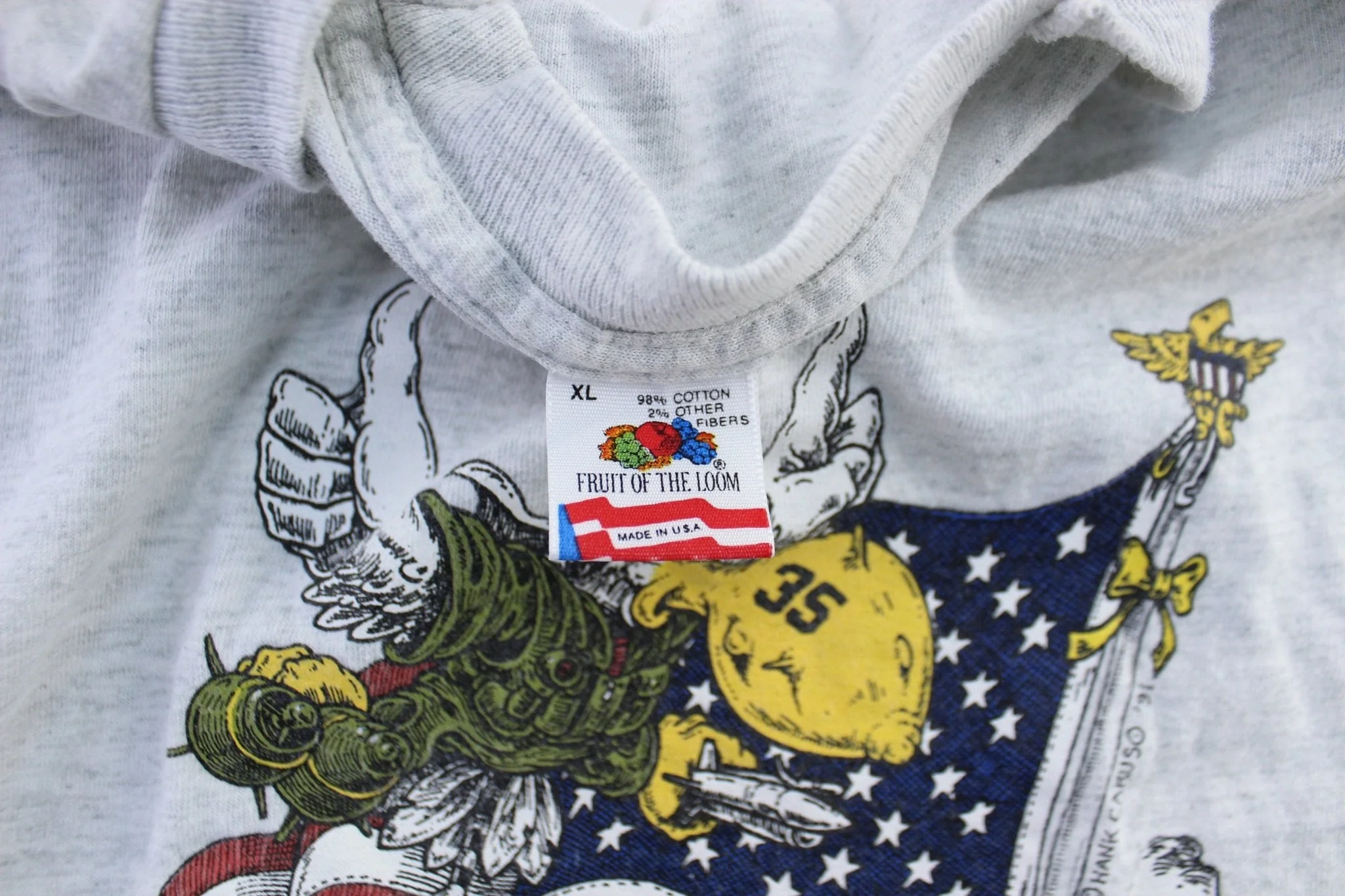 1991 Hank Caruso Hooks Art Graphic T-Shirt - Image 4