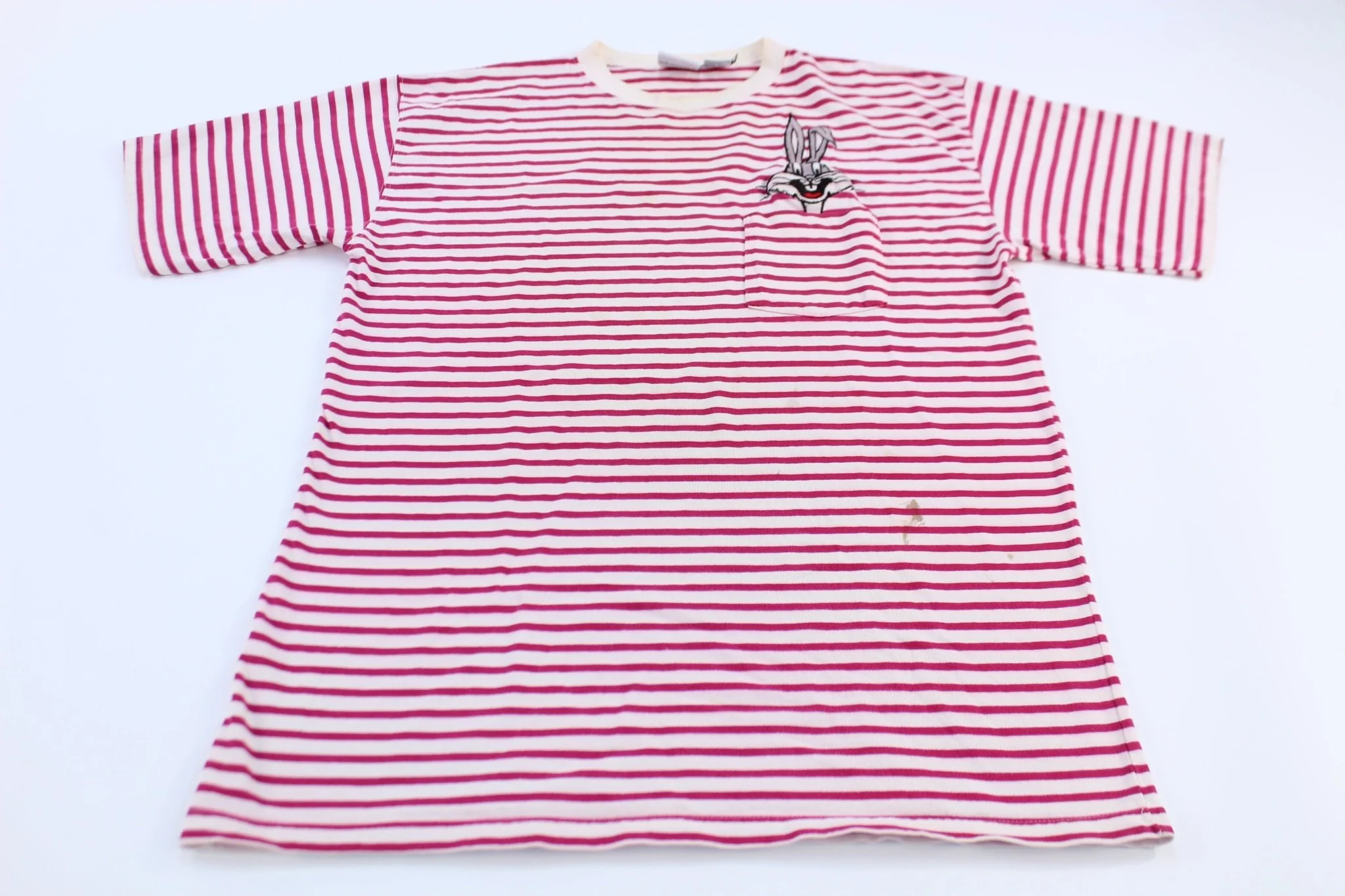 1992 Acme Clotihng Bugs Bunny Pink Striped T-Shirt