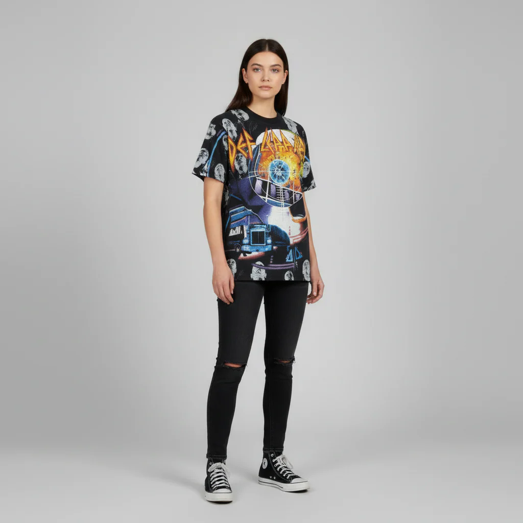 1992 Def Leppard All Over Graphic T-shirt