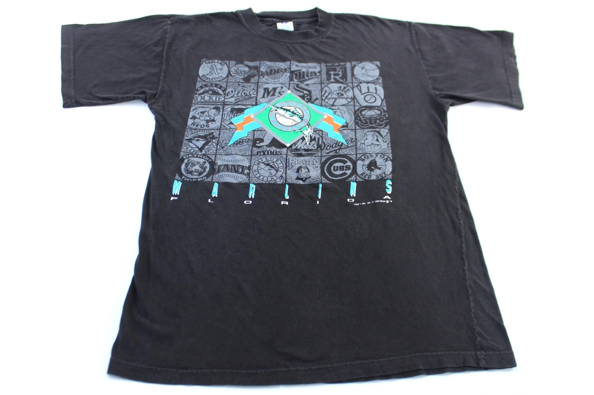 1992 Florida Marlins Logo 7 Baseball Graphic T-Shirt