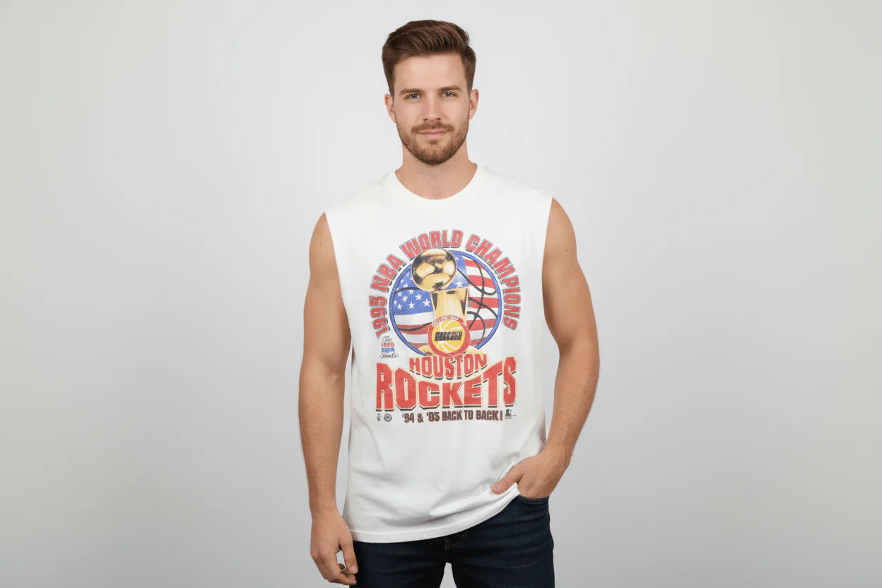 1995 Houston Rockets Basketball Back to Back Champions Tank Top