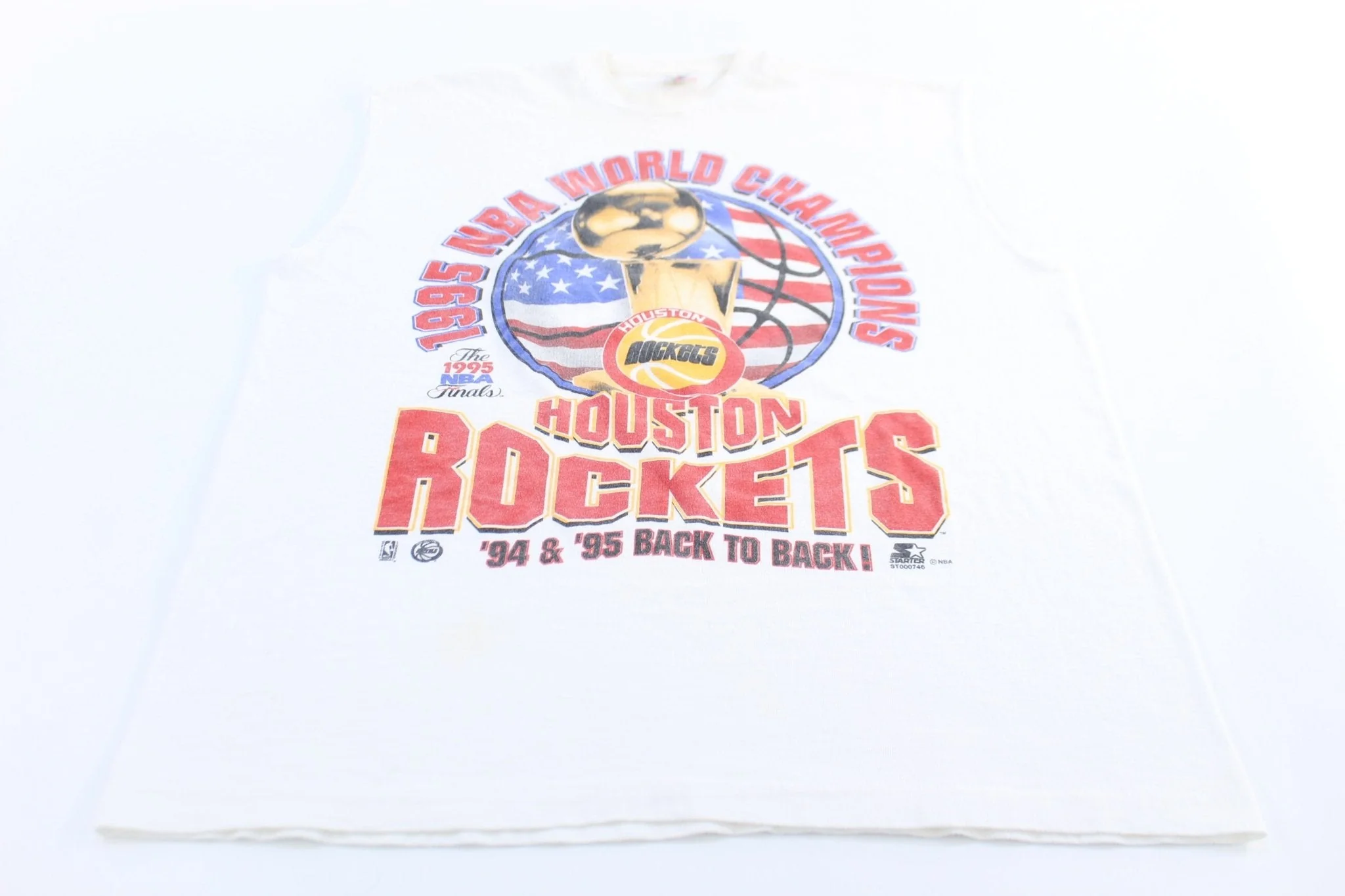 1995 Houston Rockets Basketball Back to Back Champions Tank Top - Image 2