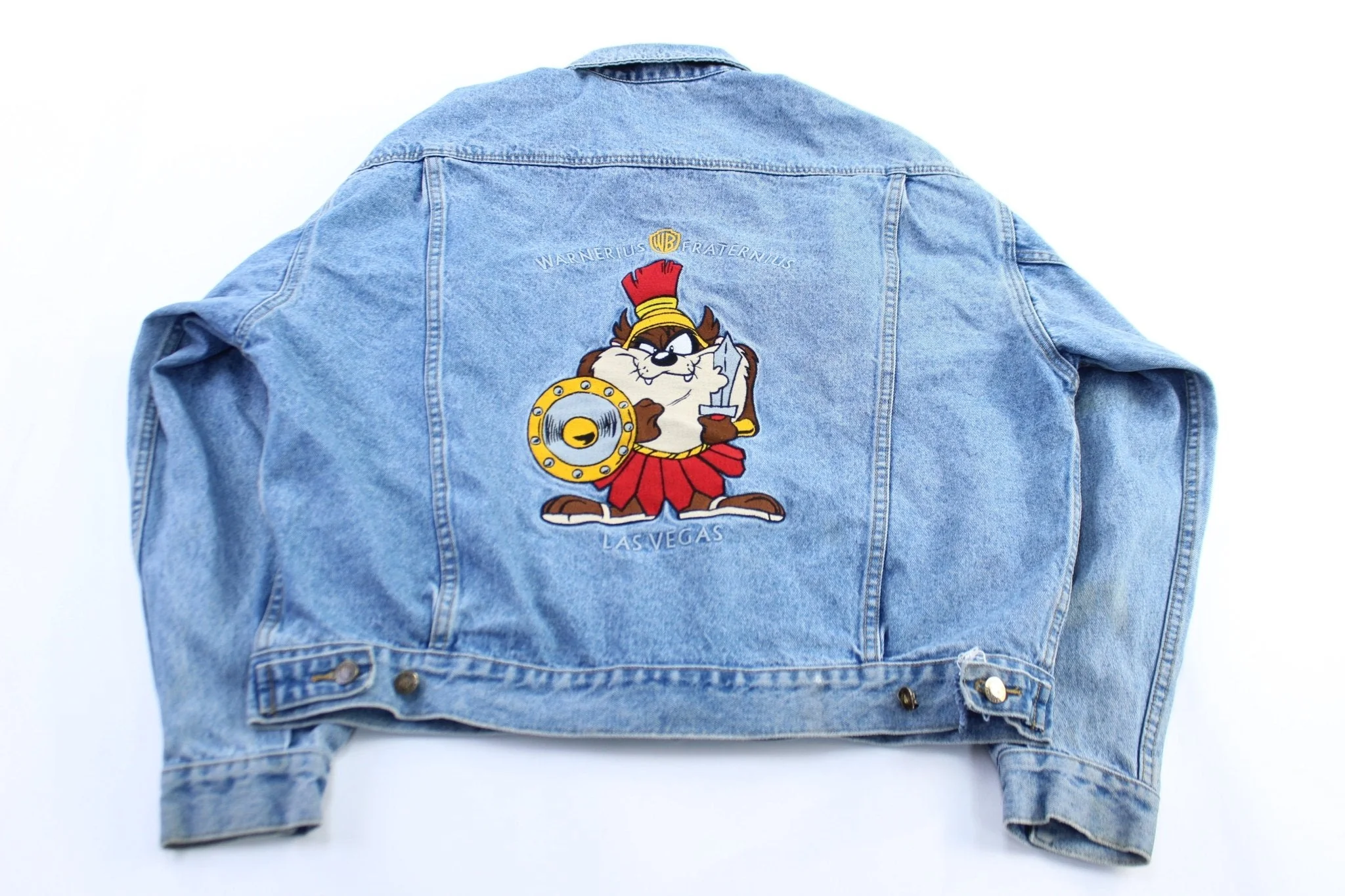 1997 Warner Bros Embroidered Tas Las Vegas Denim Jacket - Image 2