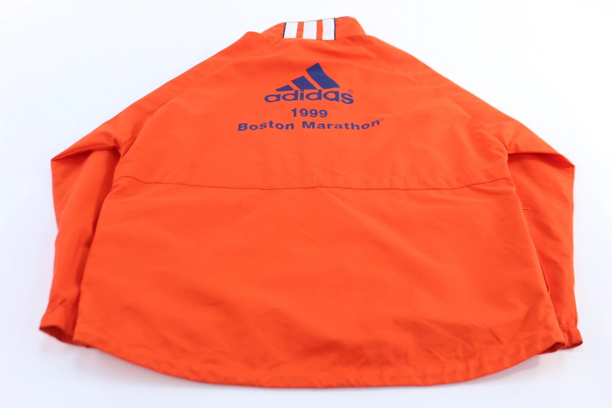 1999 Boston Marathon Athletic Association Orange Striped Zip Up Jacket - Image 2