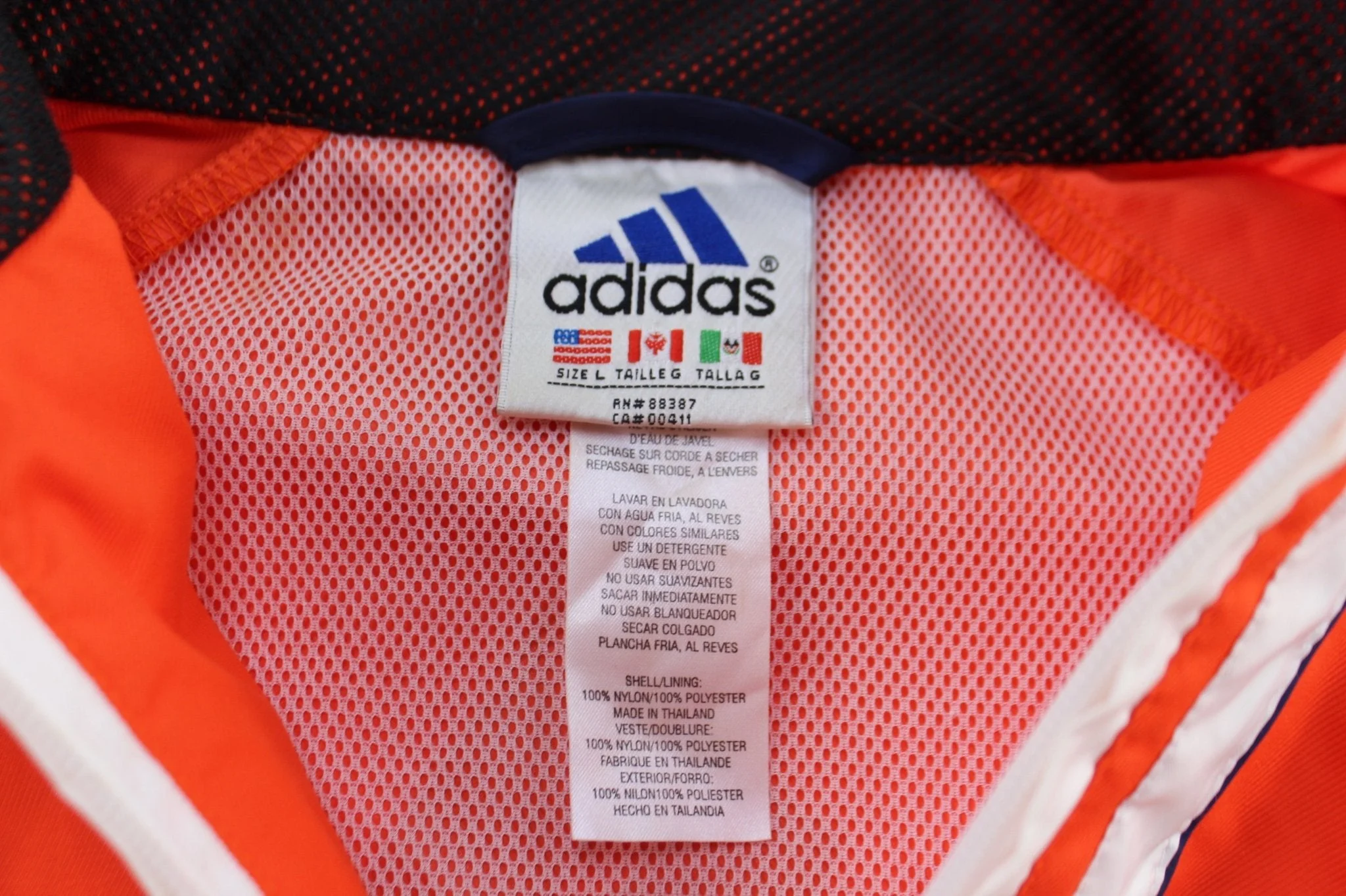 1999 Boston Marathon Athletic Association Orange Striped Zip Up Jacket - Image 3