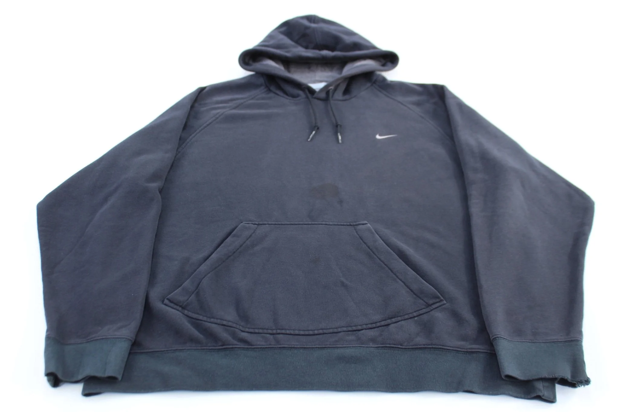 2000's Nike Embroidered Swoosh Logo Black Pullover Hoodie