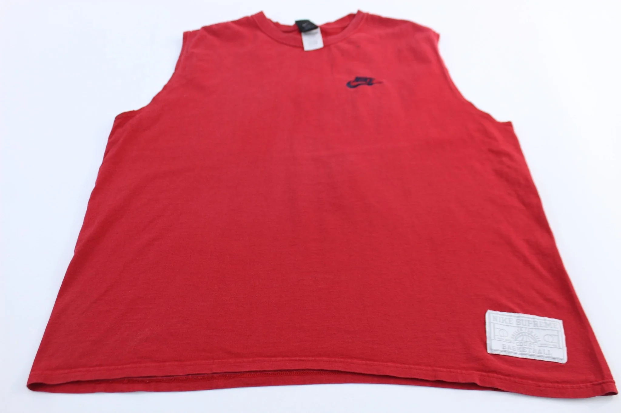 2000's Nike Embroidered Swoosh Logo Red Basketball Tank Top