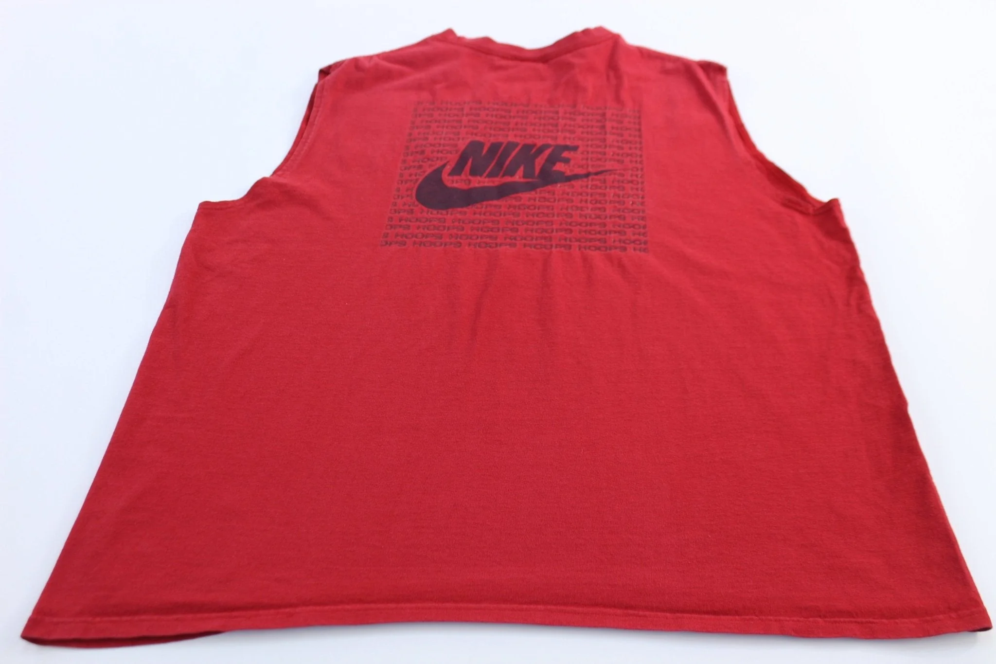 2000's Nike Embroidered Swoosh Logo Red Basketball Tank Top - Image 2