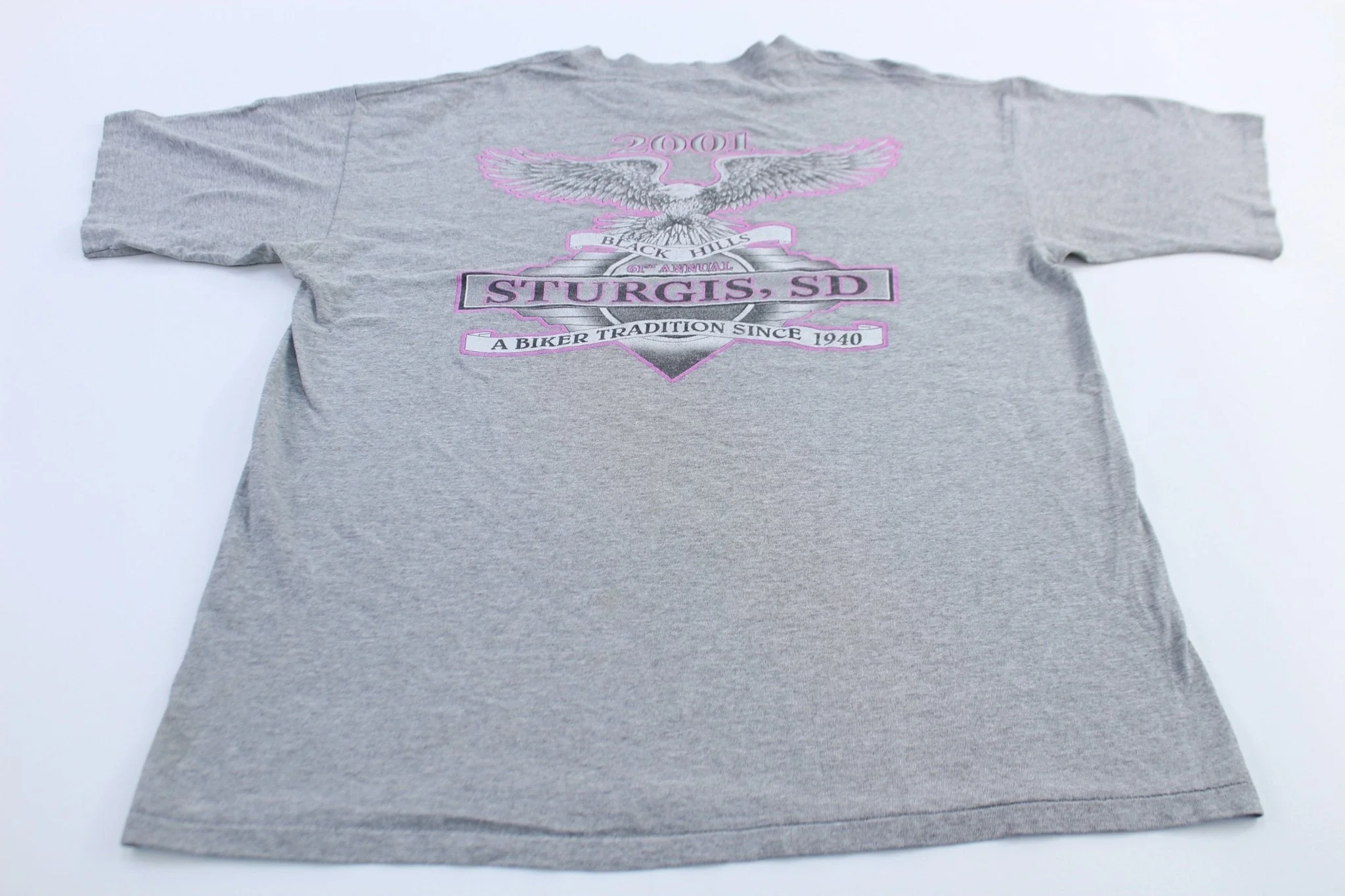 2001 Black Hills Rally Sturgis, South Dakota Biker T-Shirt - Image 3