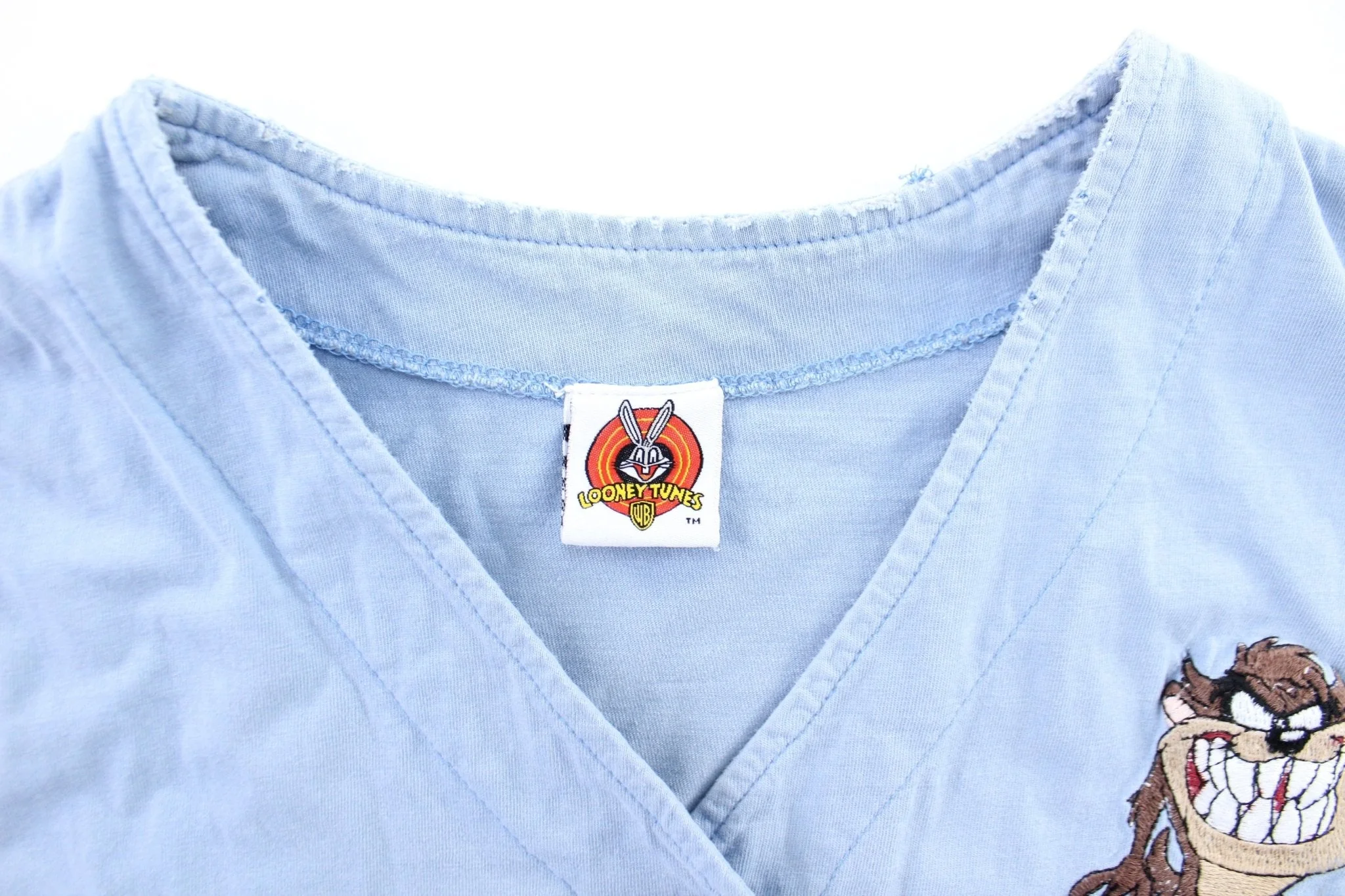 2001 Looney Tunes Embroidered Taz I'm Not Smiling Jersey - Image 3