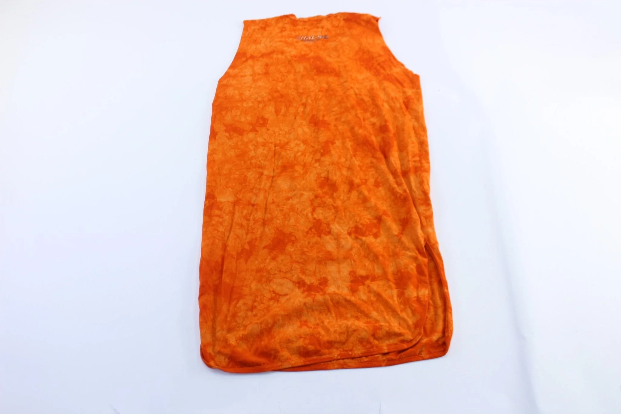 2002 Harley Davidson Motorcycles Orange Tie-Dye Dress - Image 2
