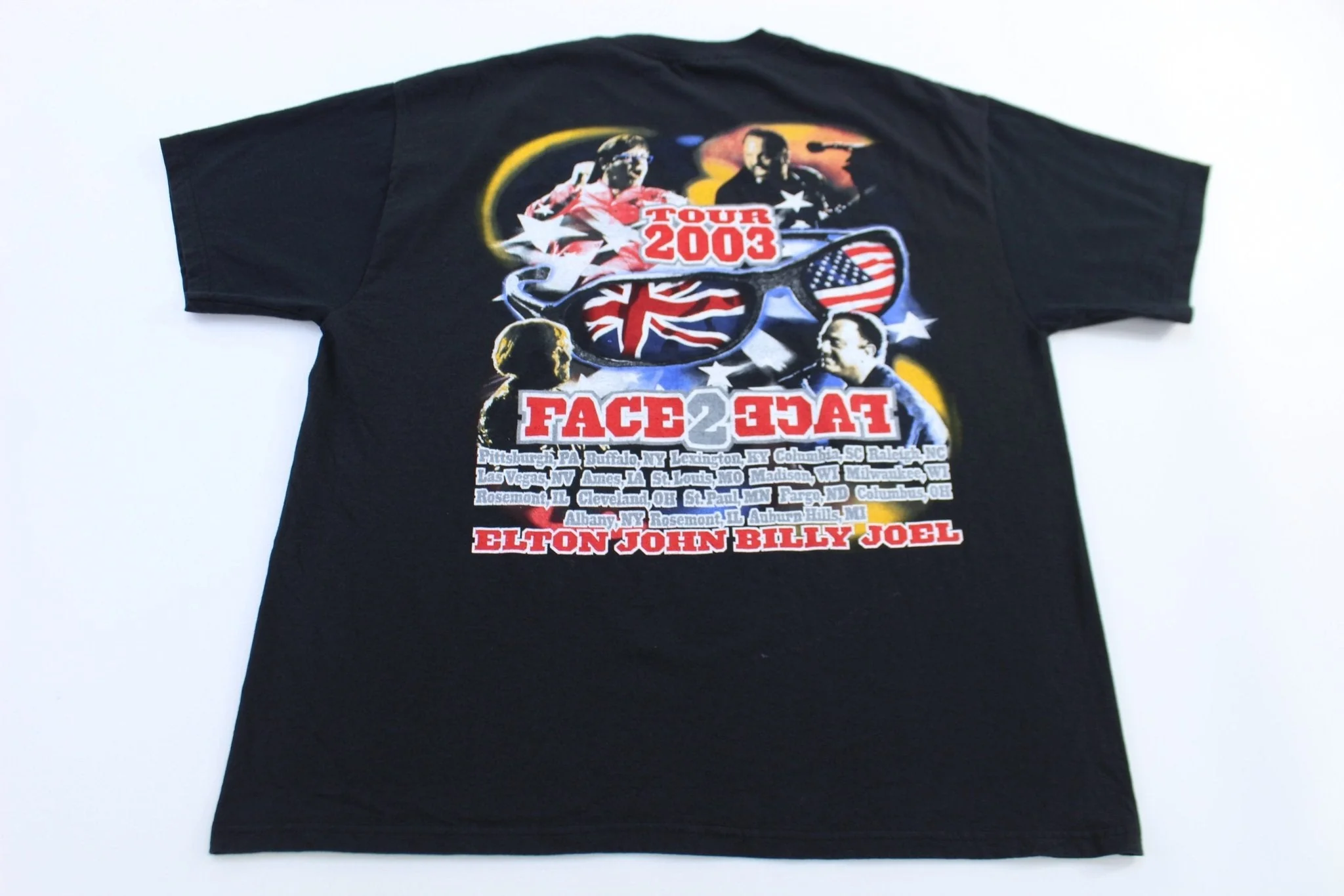 2003 Elton John Billy Joel Face 2 Face Tour T-shirt - Image 2