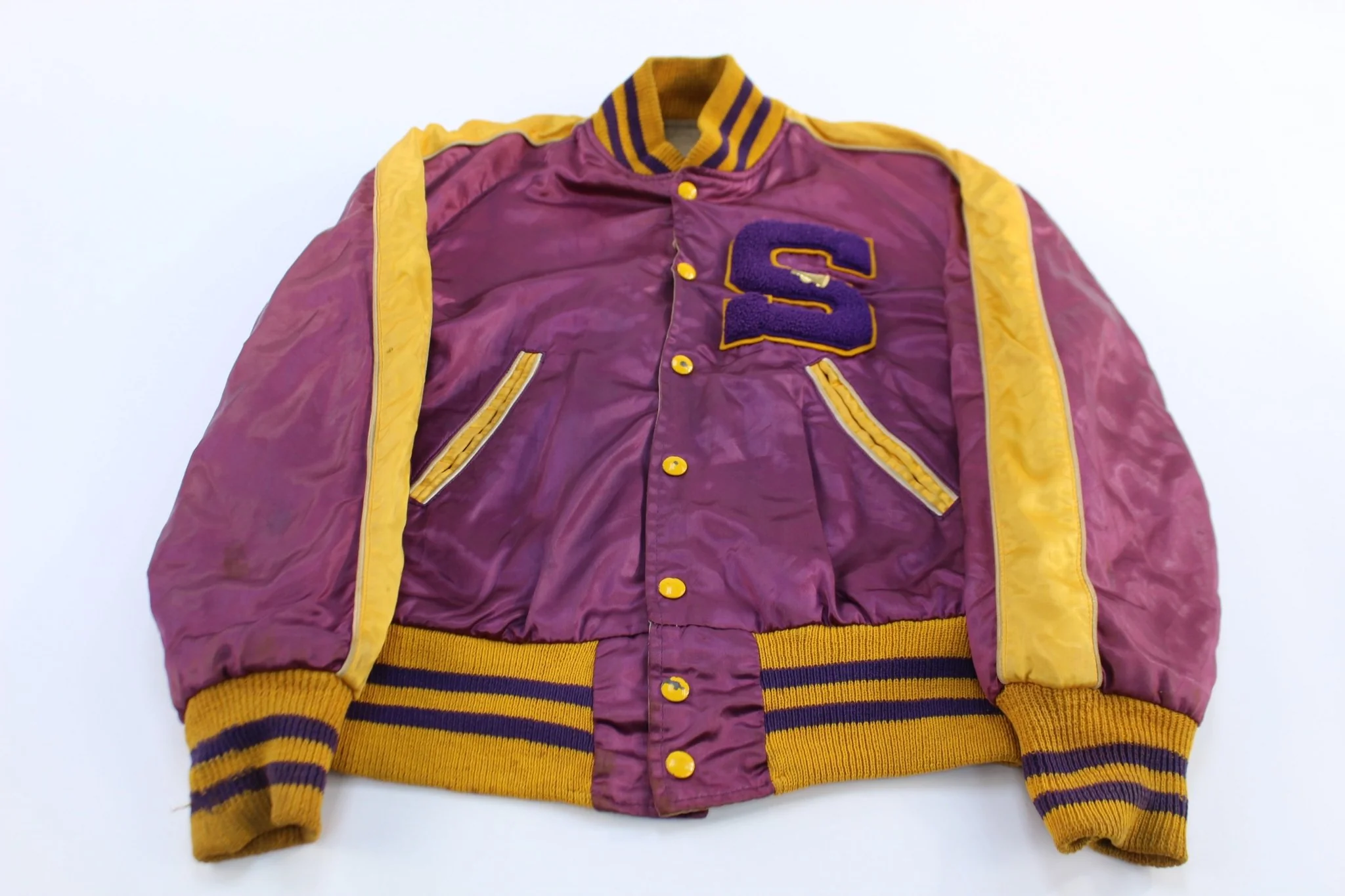 50's Cheerleader Purple & Gold Varsity Letterman Jacket