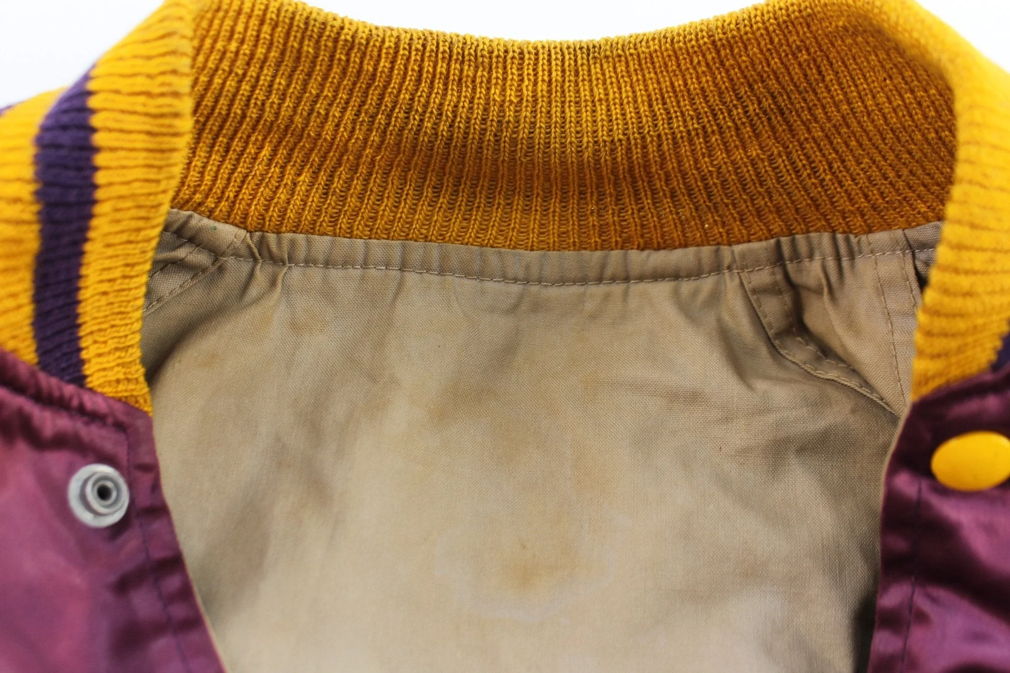 50's Cheerleader Purple & Gold Varsity Letterman Jacket - Image 3