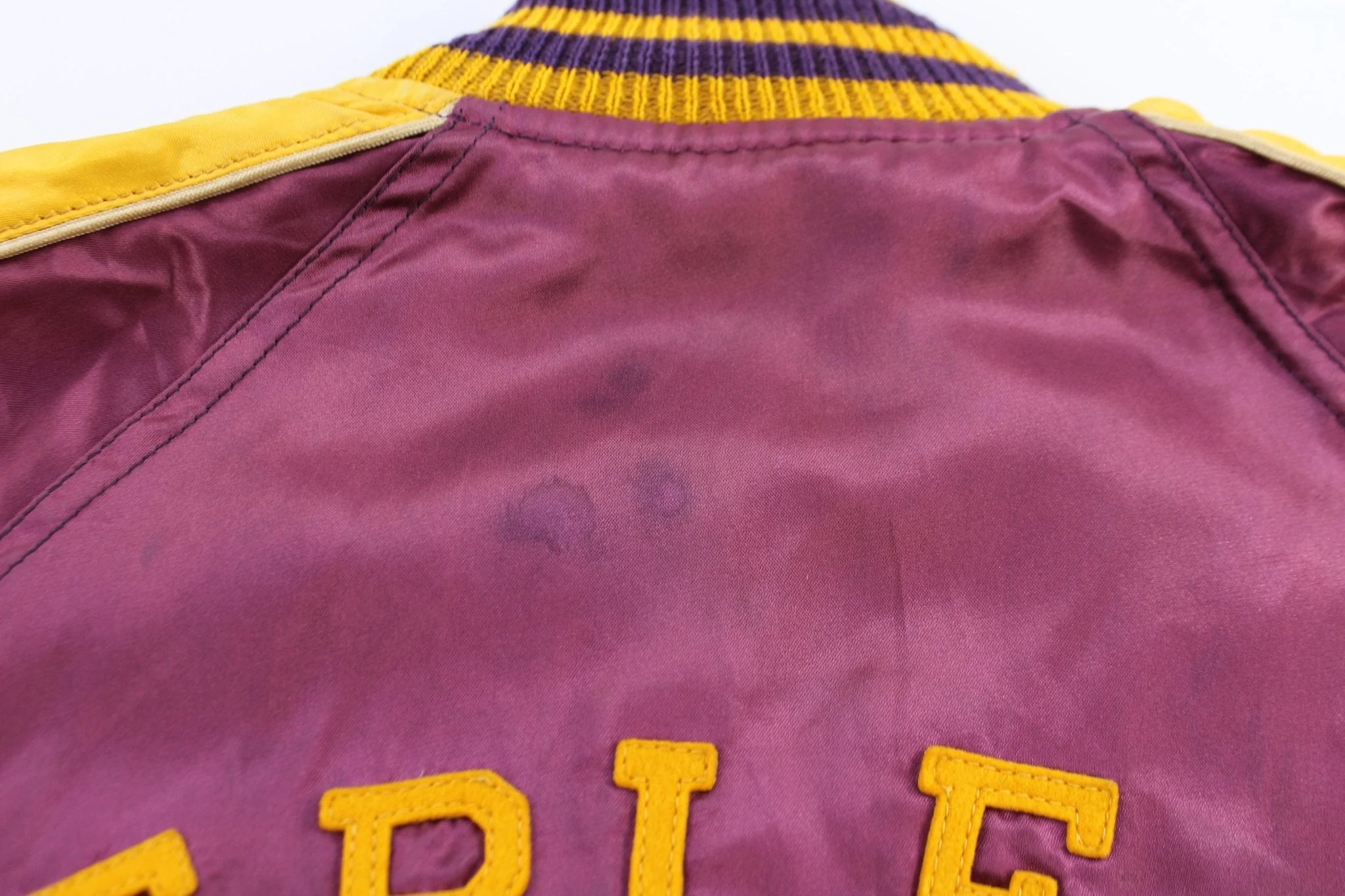 50's Cheerleader Purple & Gold Varsity Letterman Jacket - Image 5