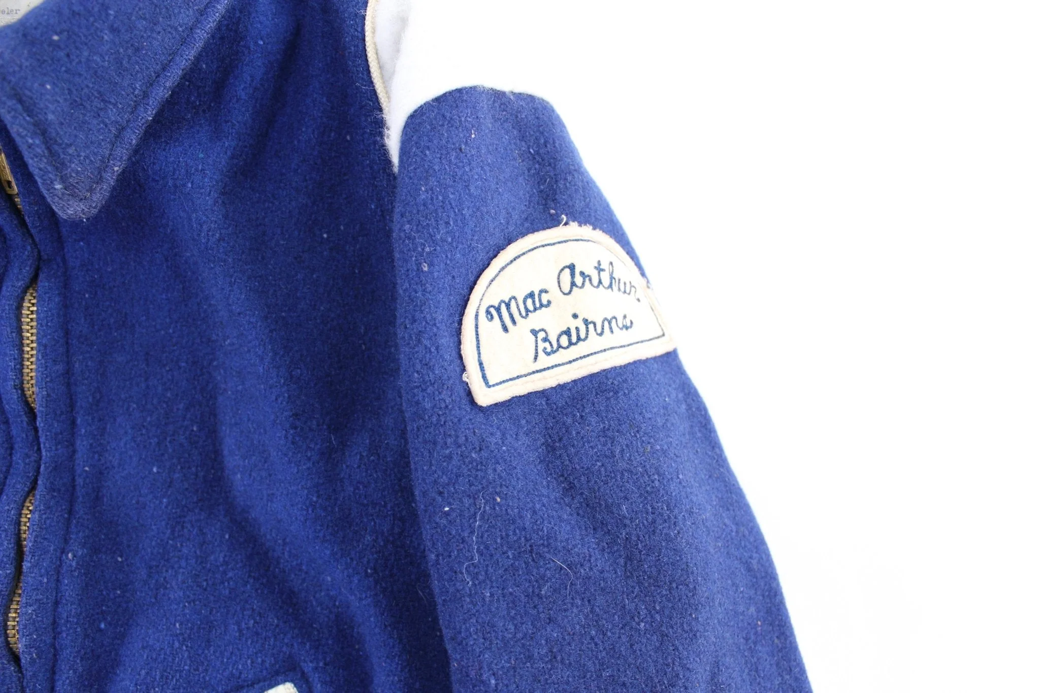 60's American Sports Center Blue & White Varsity Letterman Jacket - Image 3