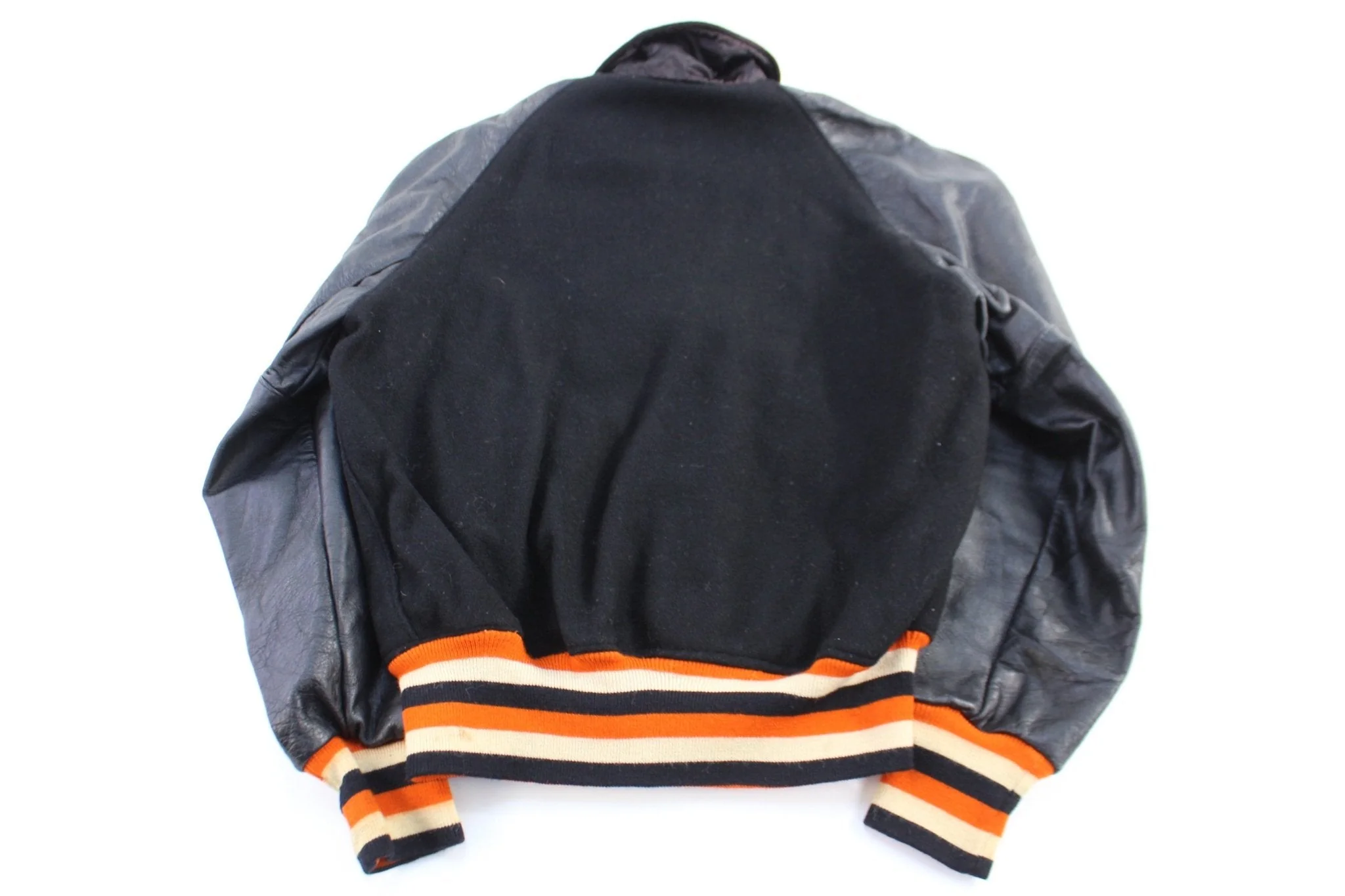 60's Orange & Black Varsity Letterman Jacket - Image 2