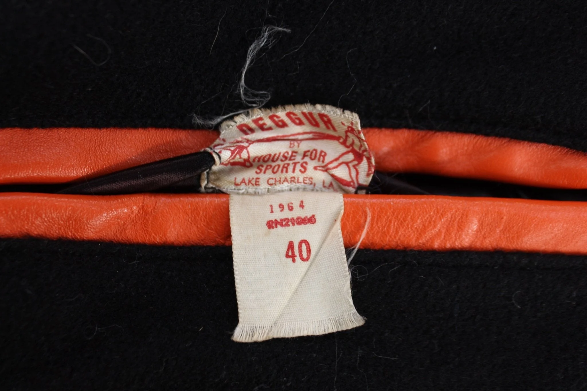 60's Orange & Black Varsity Letterman Jacket - Image 3