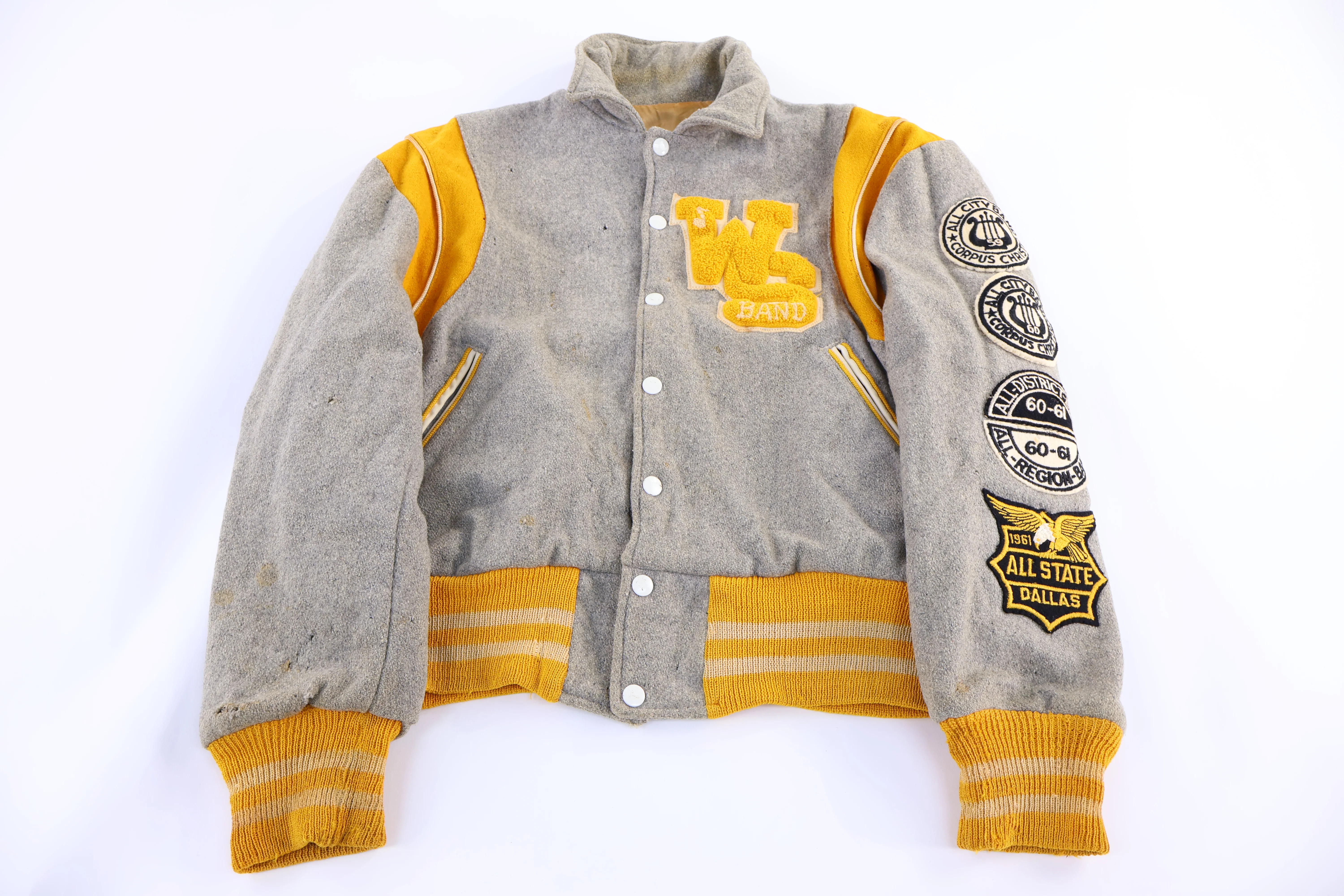 60's Yellow & Grey Varsity Letterman Jacket