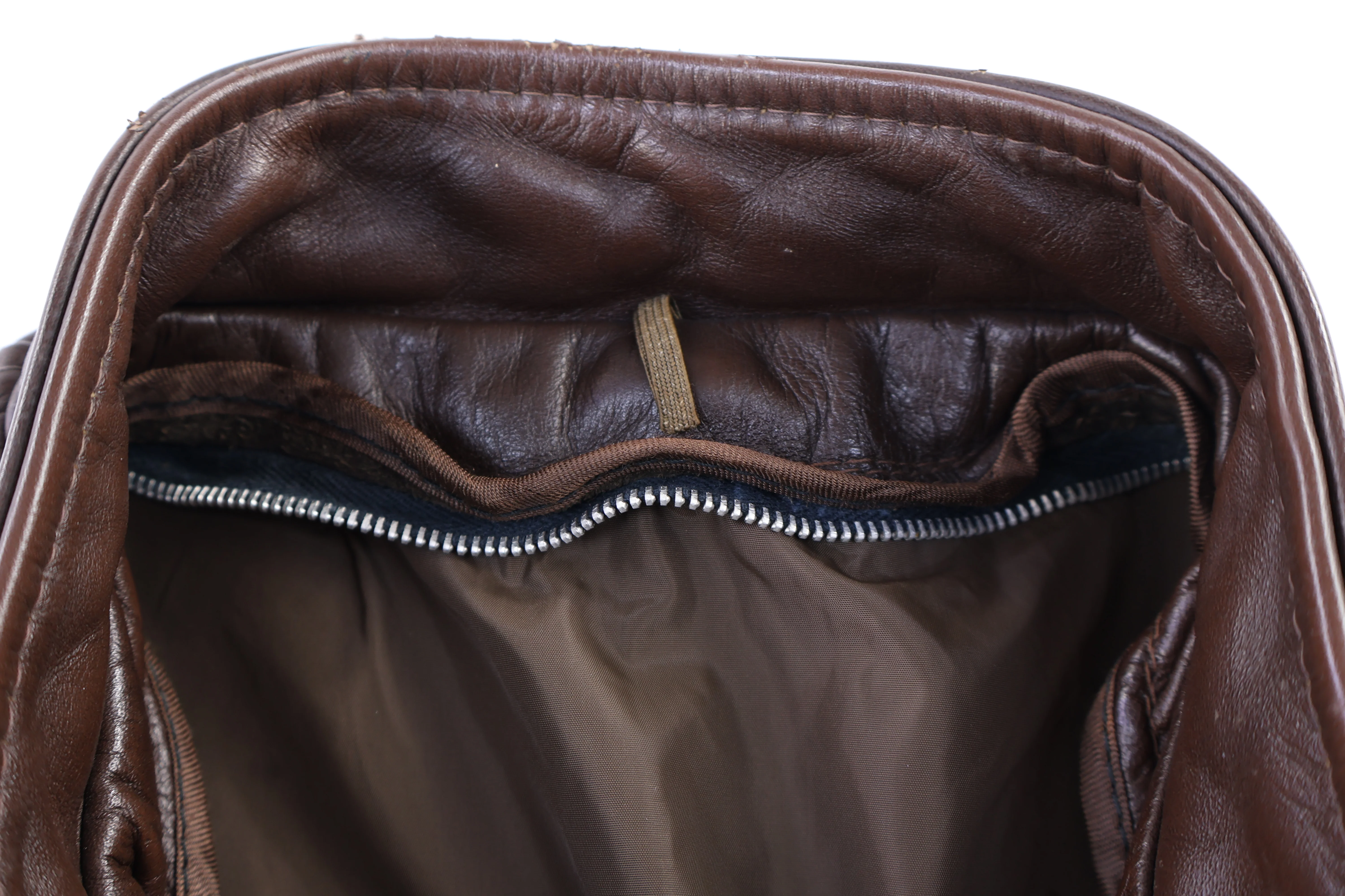 70's Brown Leather Biker Jacket - Image 3