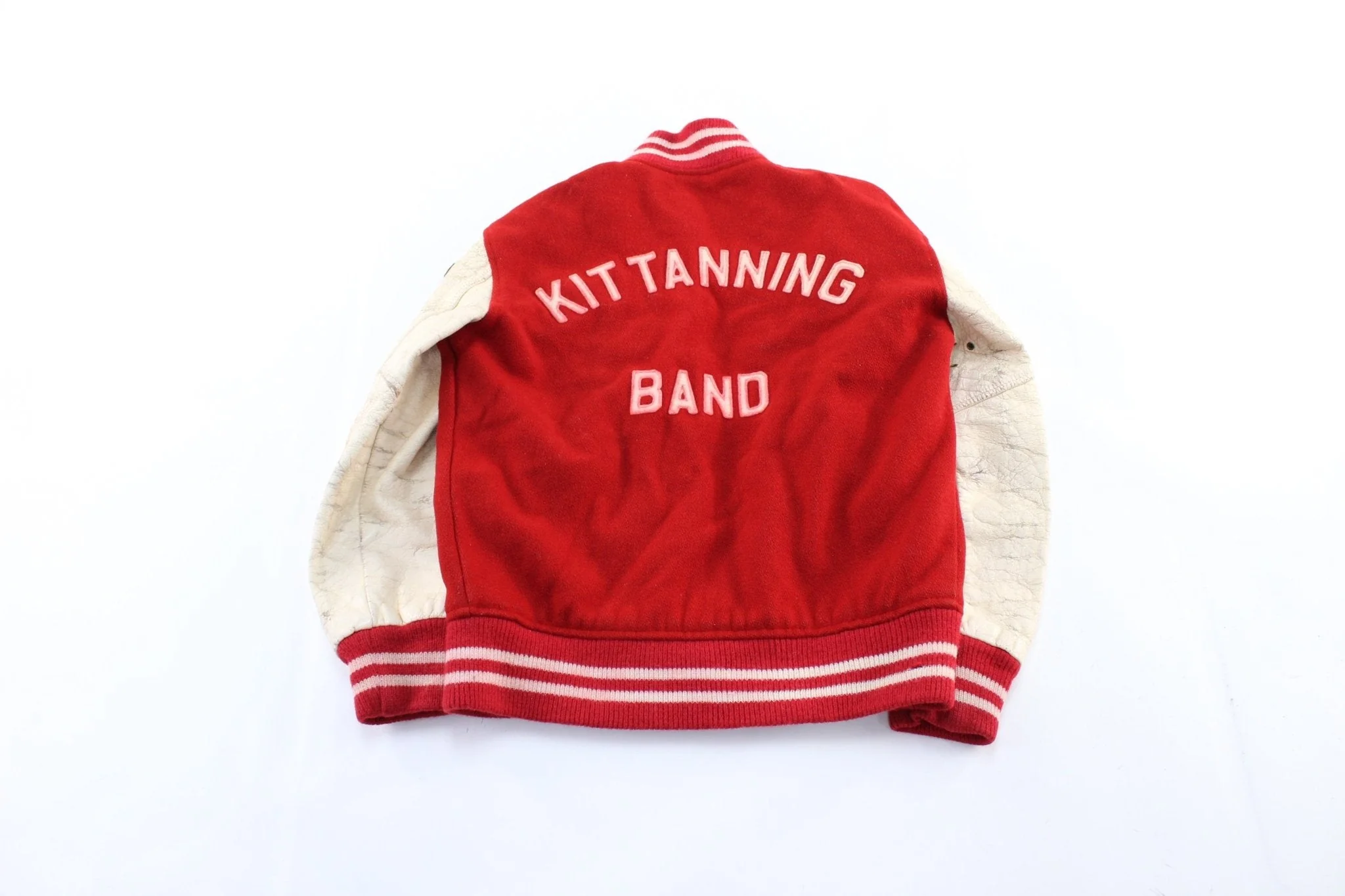 70's Kittanning Band Red & White Letterman Varsity Jacket - Image 2