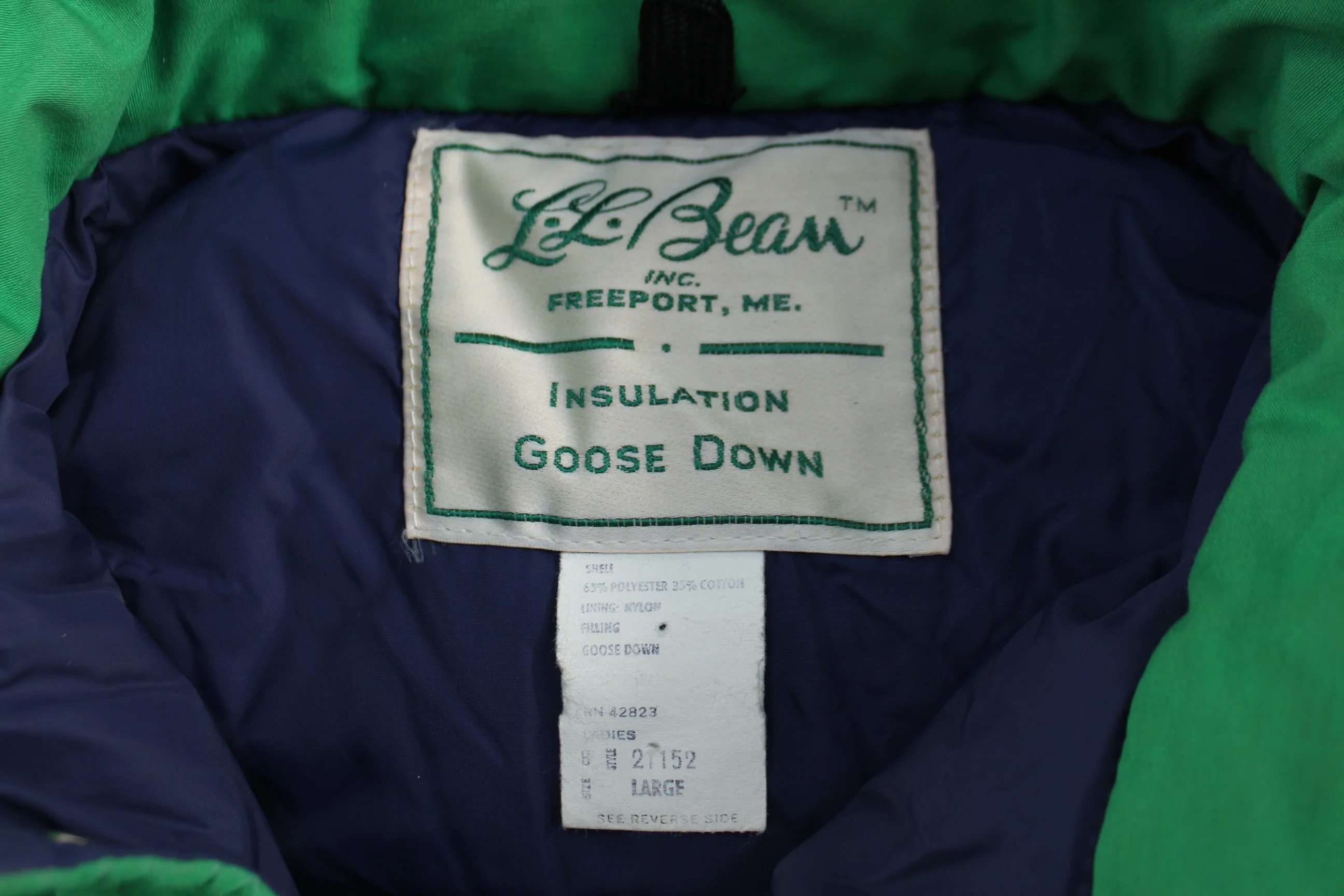 70's L.L. Bean Green Goose Down Puffer Vest - Image 4