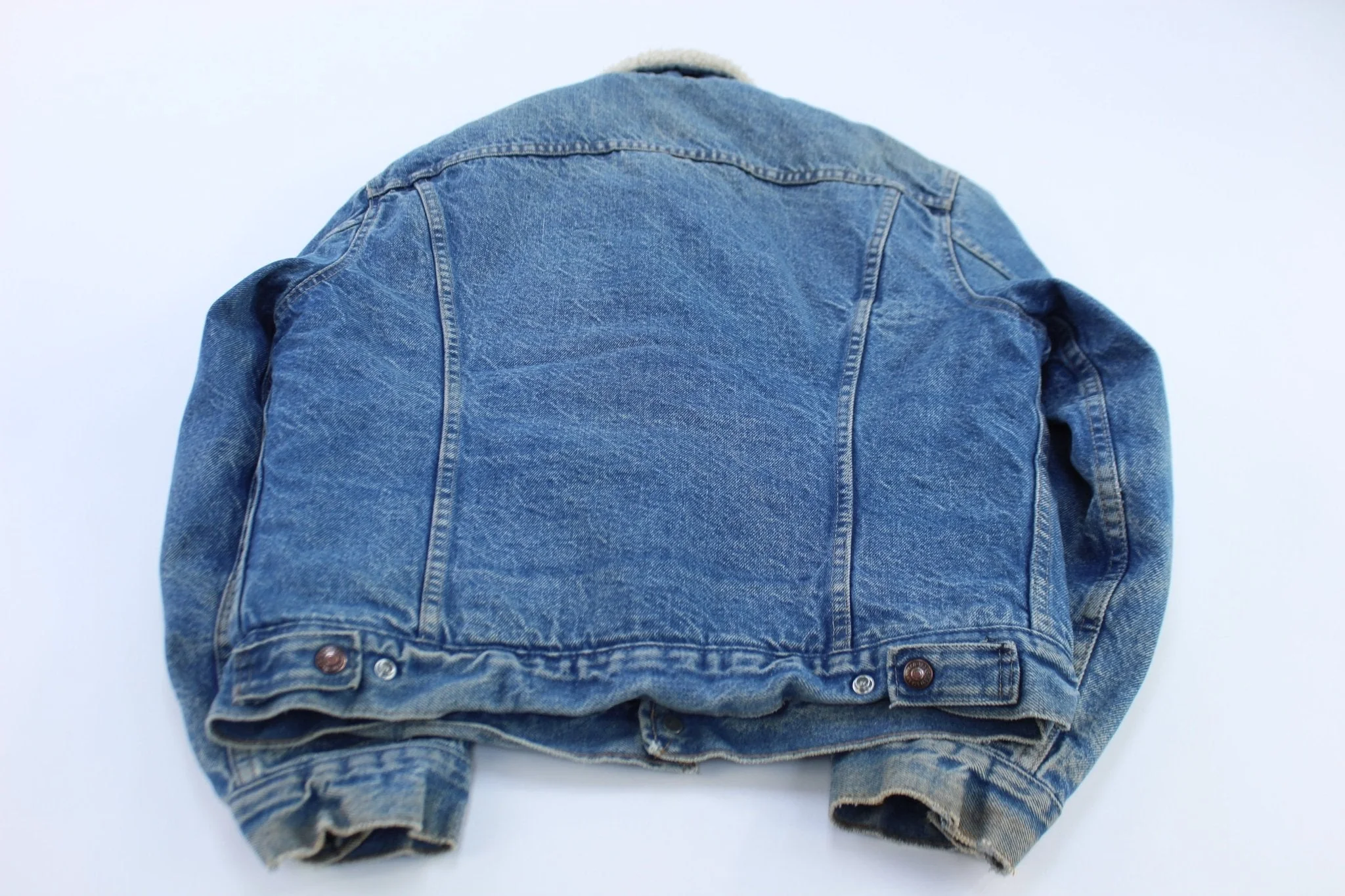 70s Levi's Sherpa Lined Denim Trucker Jacket - Image 2
