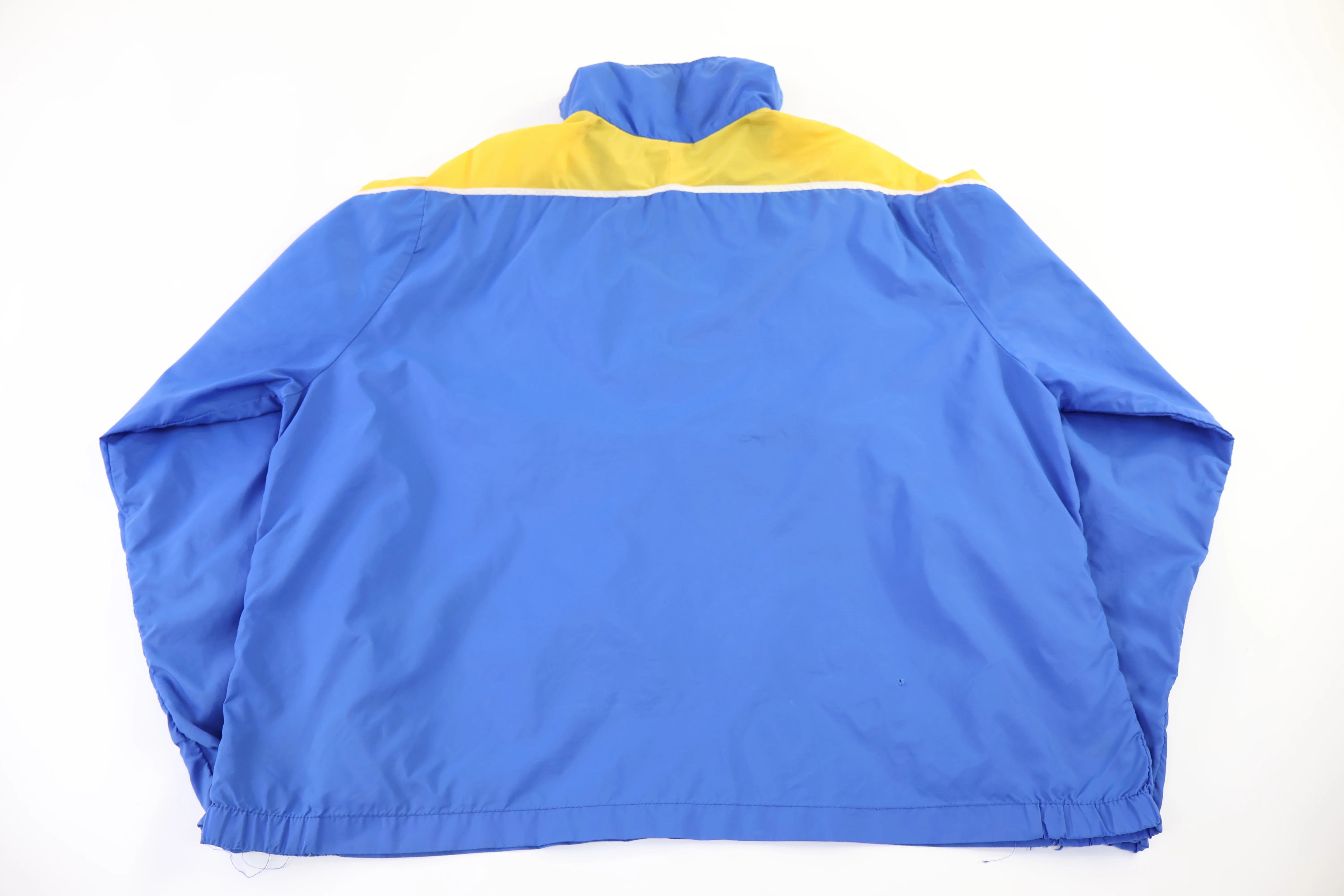70's Nike Embroidered Logo Yellow & Blue Windbreaker - Image 2