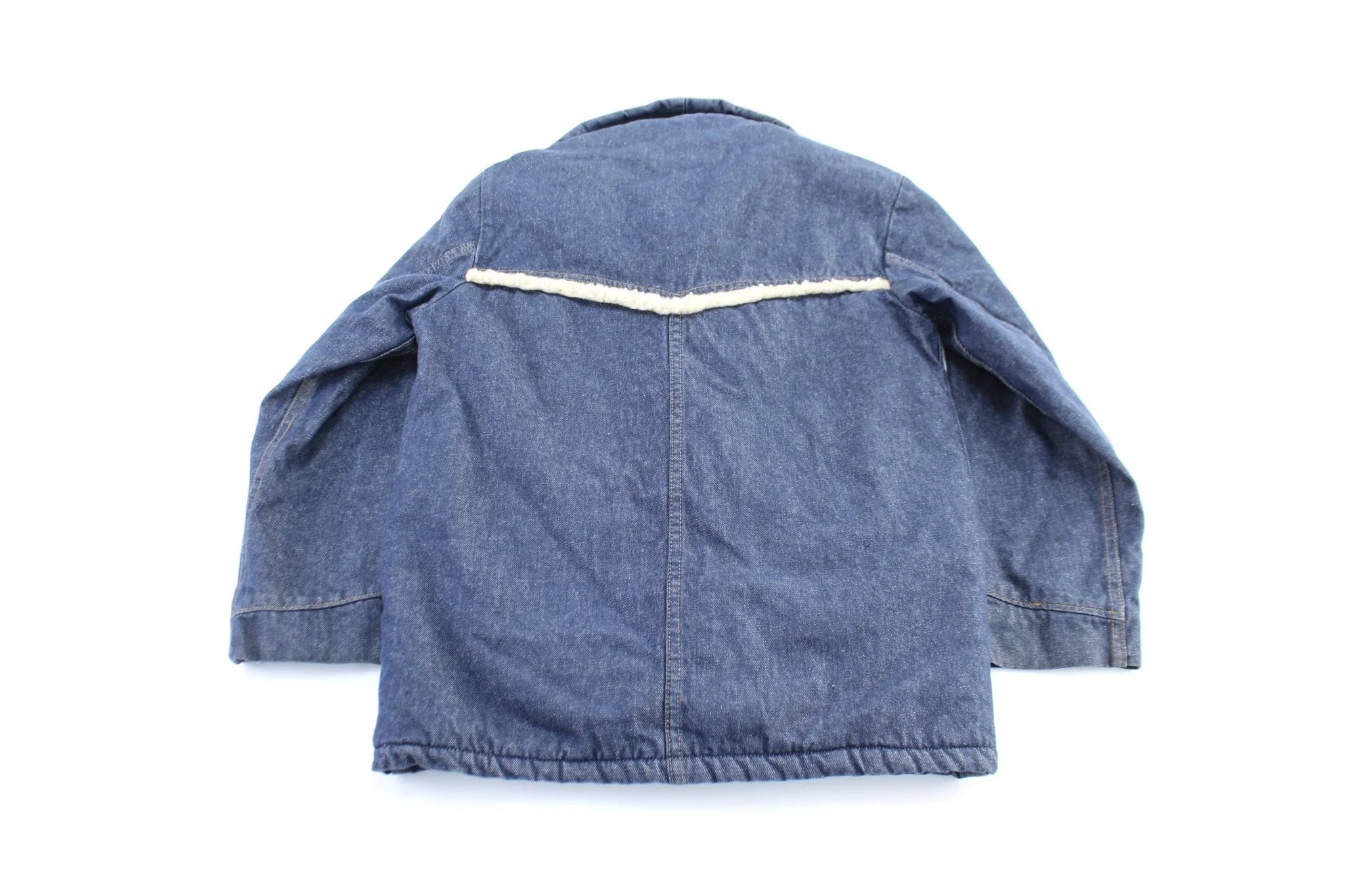 70's Roebucks Sherpa Lined Denim Trucker Jacket - Image 2
