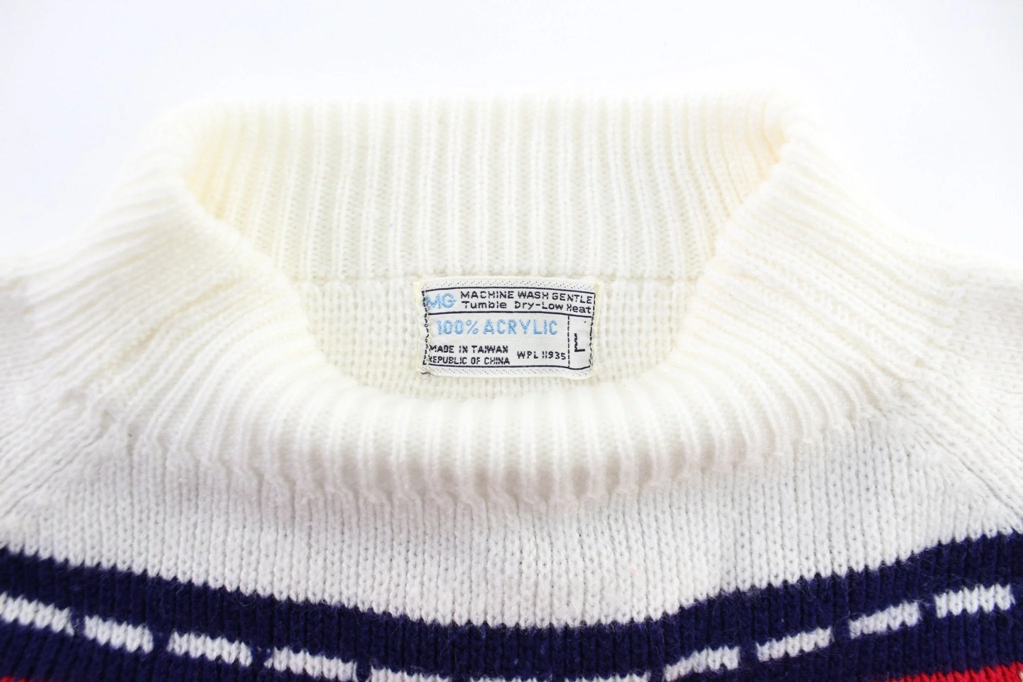 80's Acrylic Patterned Sweater - Image 3