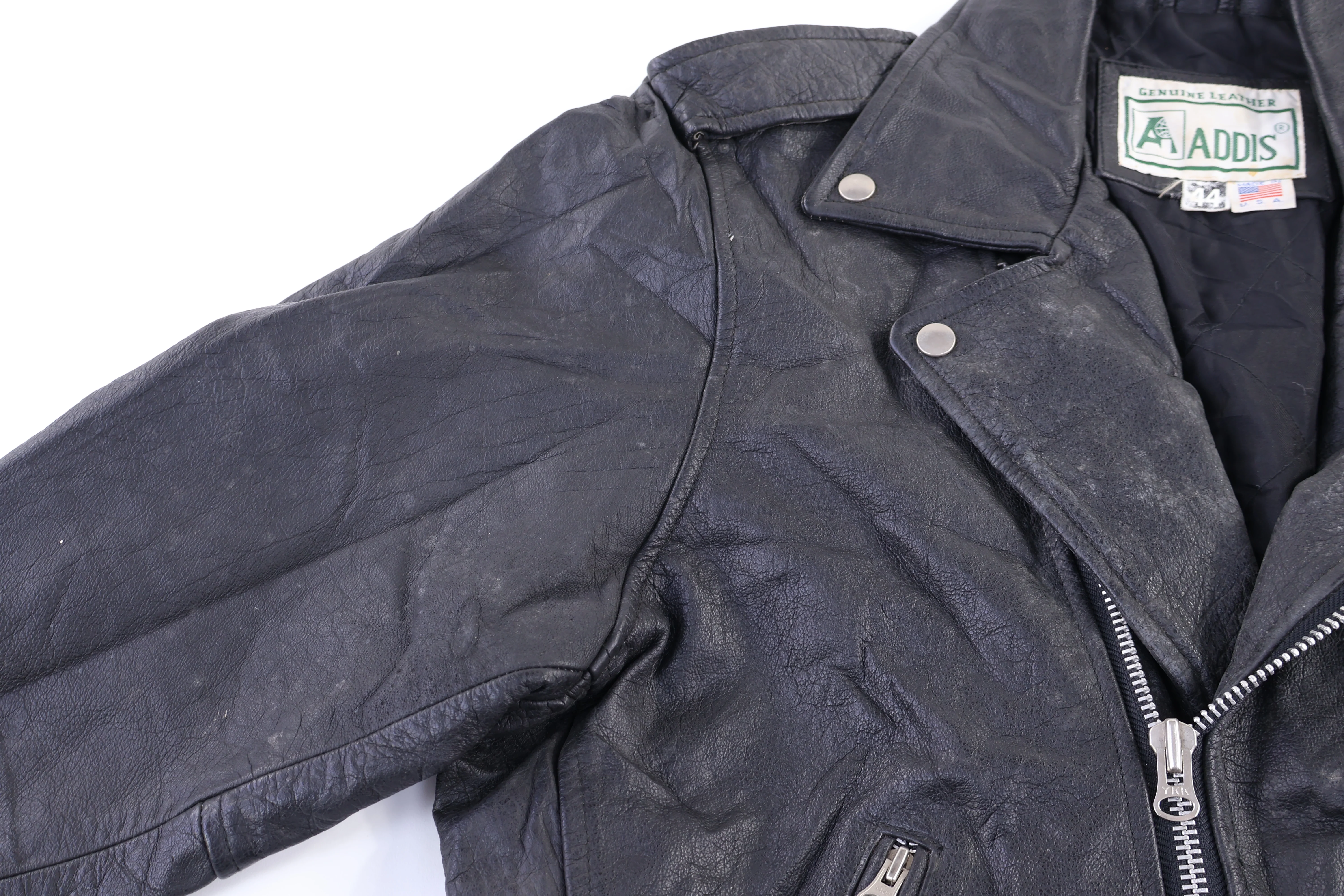 80's Addis Black Leather Jacket - Image 3