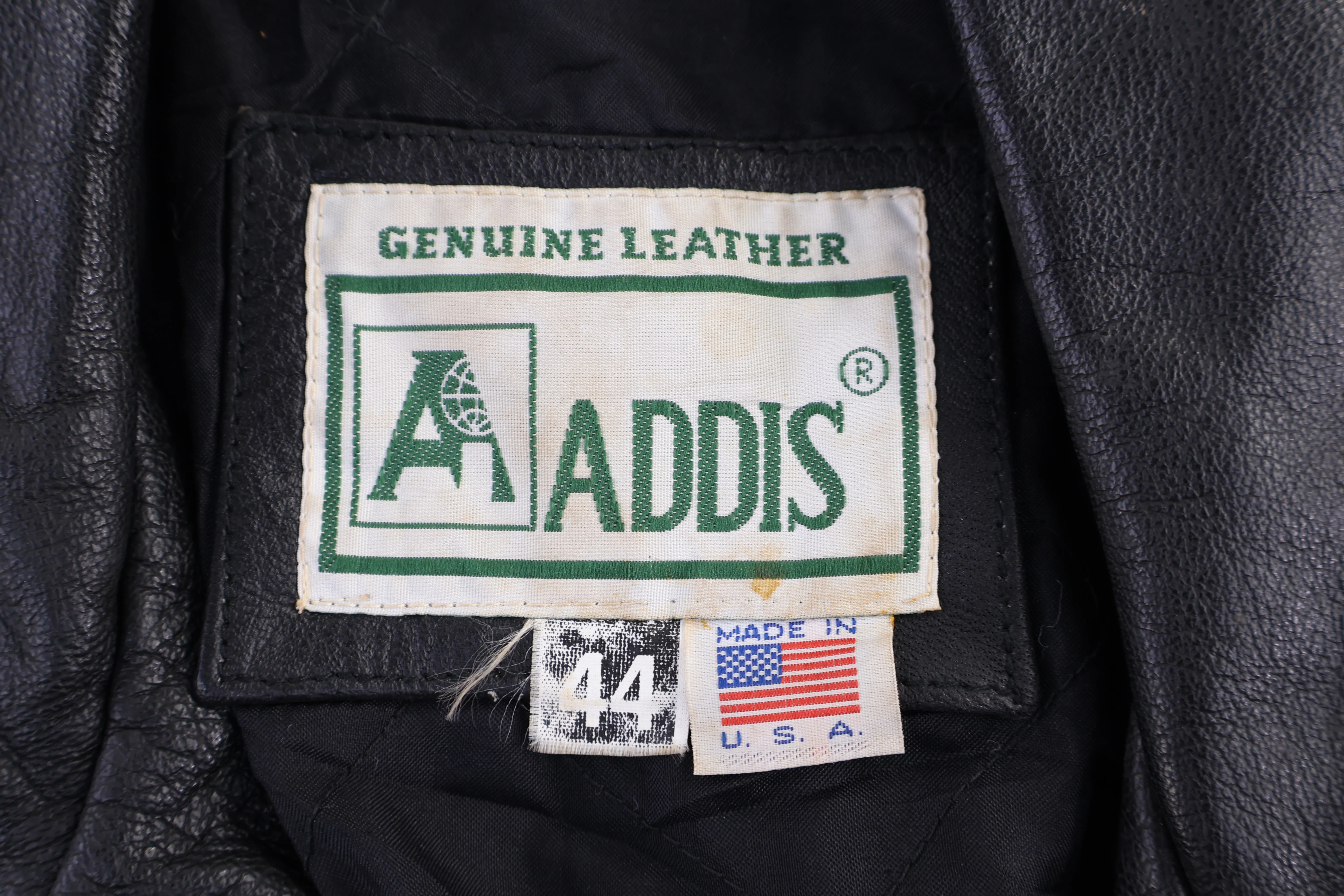 80's Addis Black Leather Jacket - Image 4
