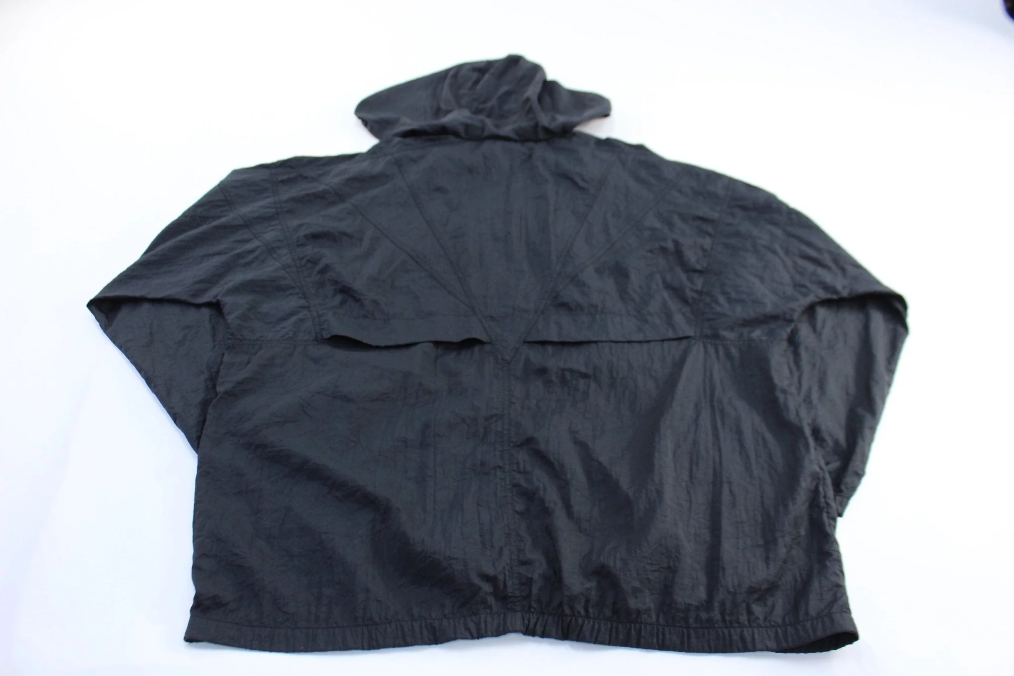 80's Adidas Embroidered Logo Black Windbreaker Jackett - Image 2