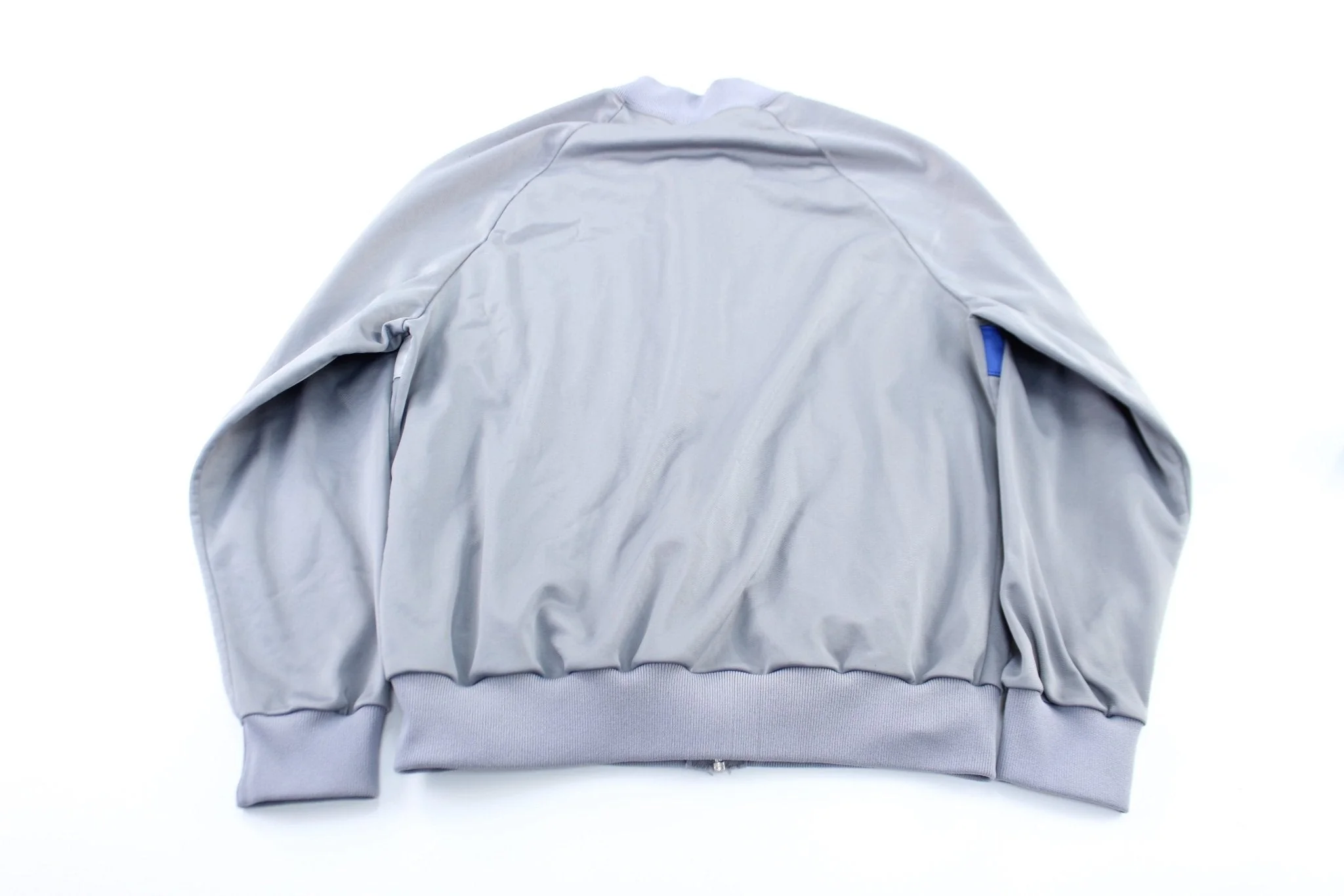 80's Adidas Embroidered Logo Grey & Blue Zip Up Jacket - Image 2