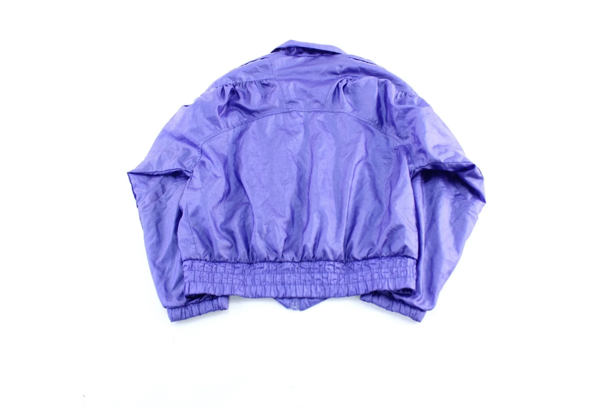 80's Adidas Embroidered Logo Purple Zip Up Jacket - Image 2