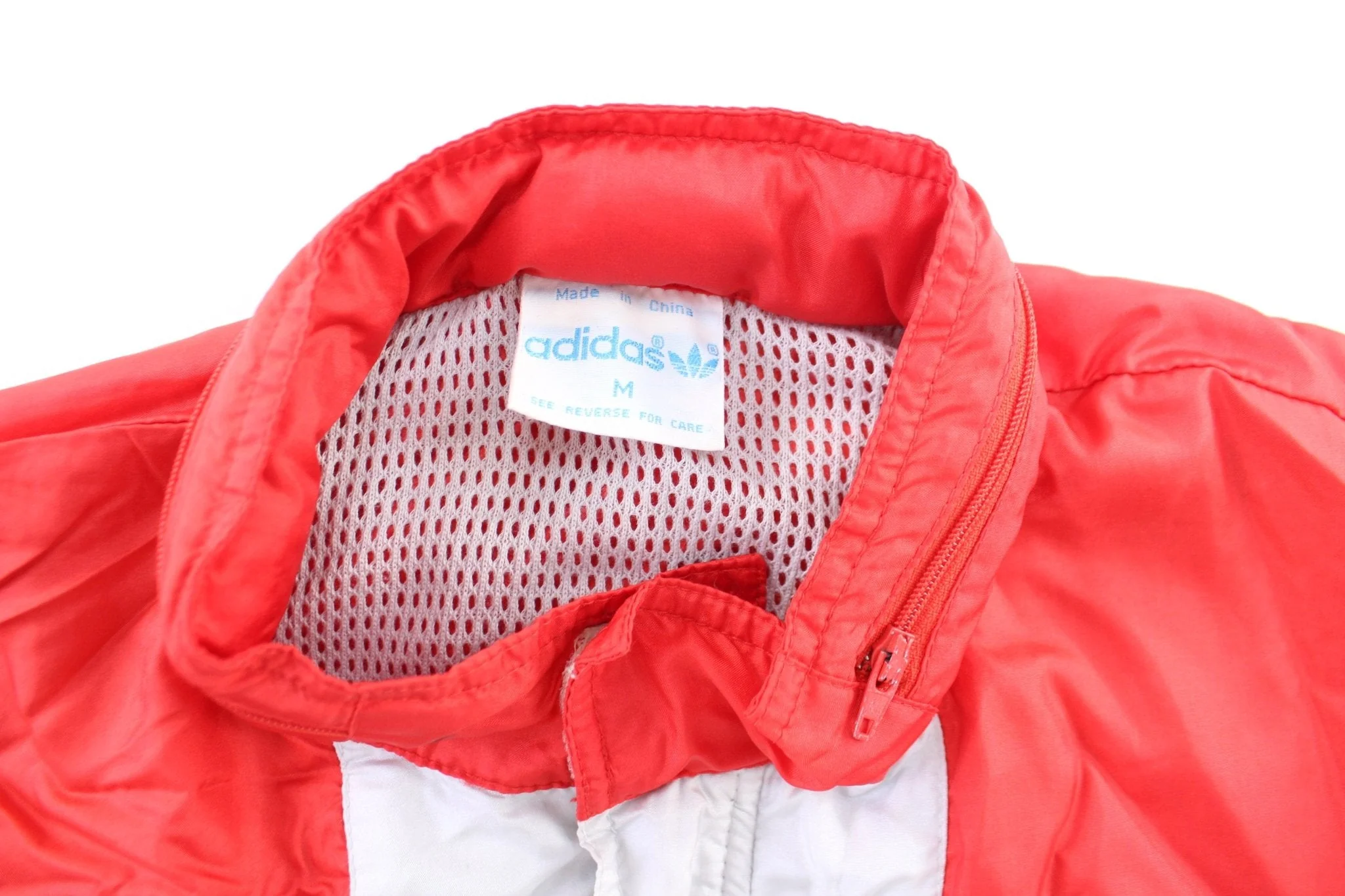 80's Adidas Embroidered Logo Red, Blue, & White Windbreaker Jacket - Image 3