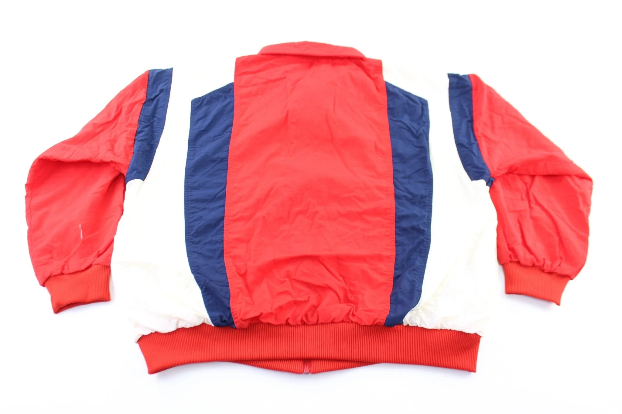 80's Adidas Embroidered Logo Red, Blue, & White Zip Up Jacket - Image 2