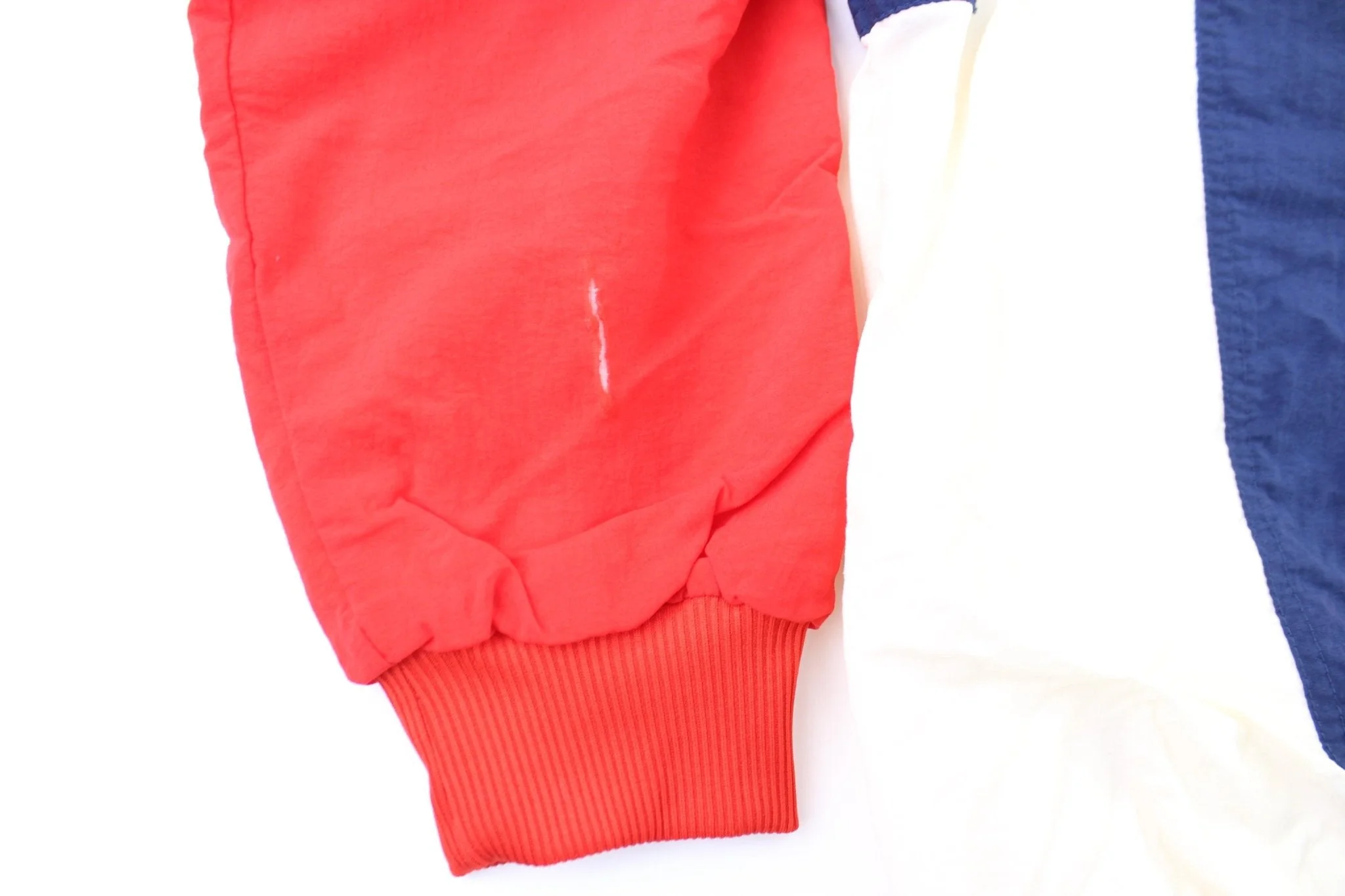 80's Adidas Embroidered Logo Red, Blue, & White Zip Up Jacket - Image 4