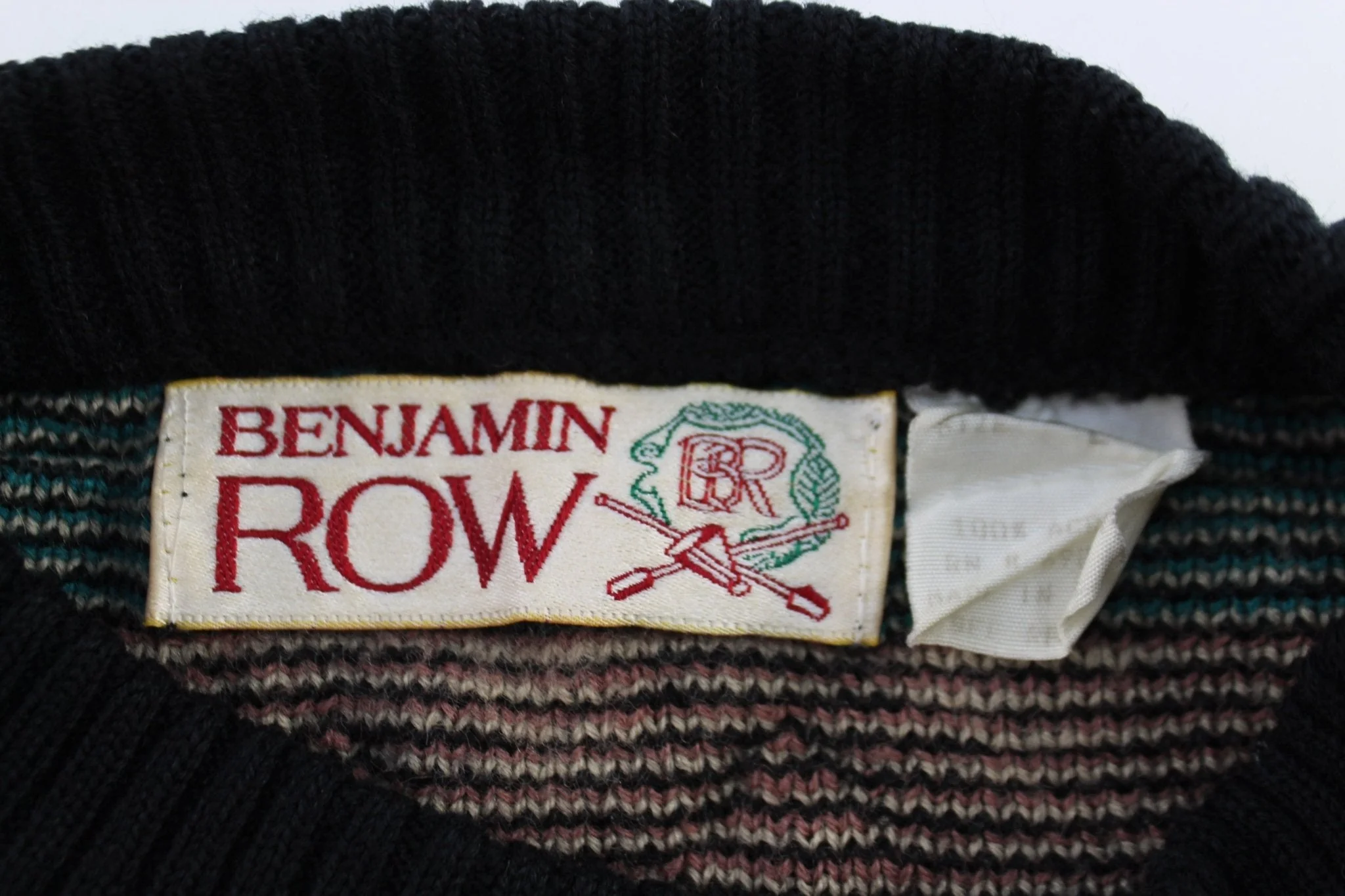80's Benjamin Row Multicolor Knit Sweater - Image 3