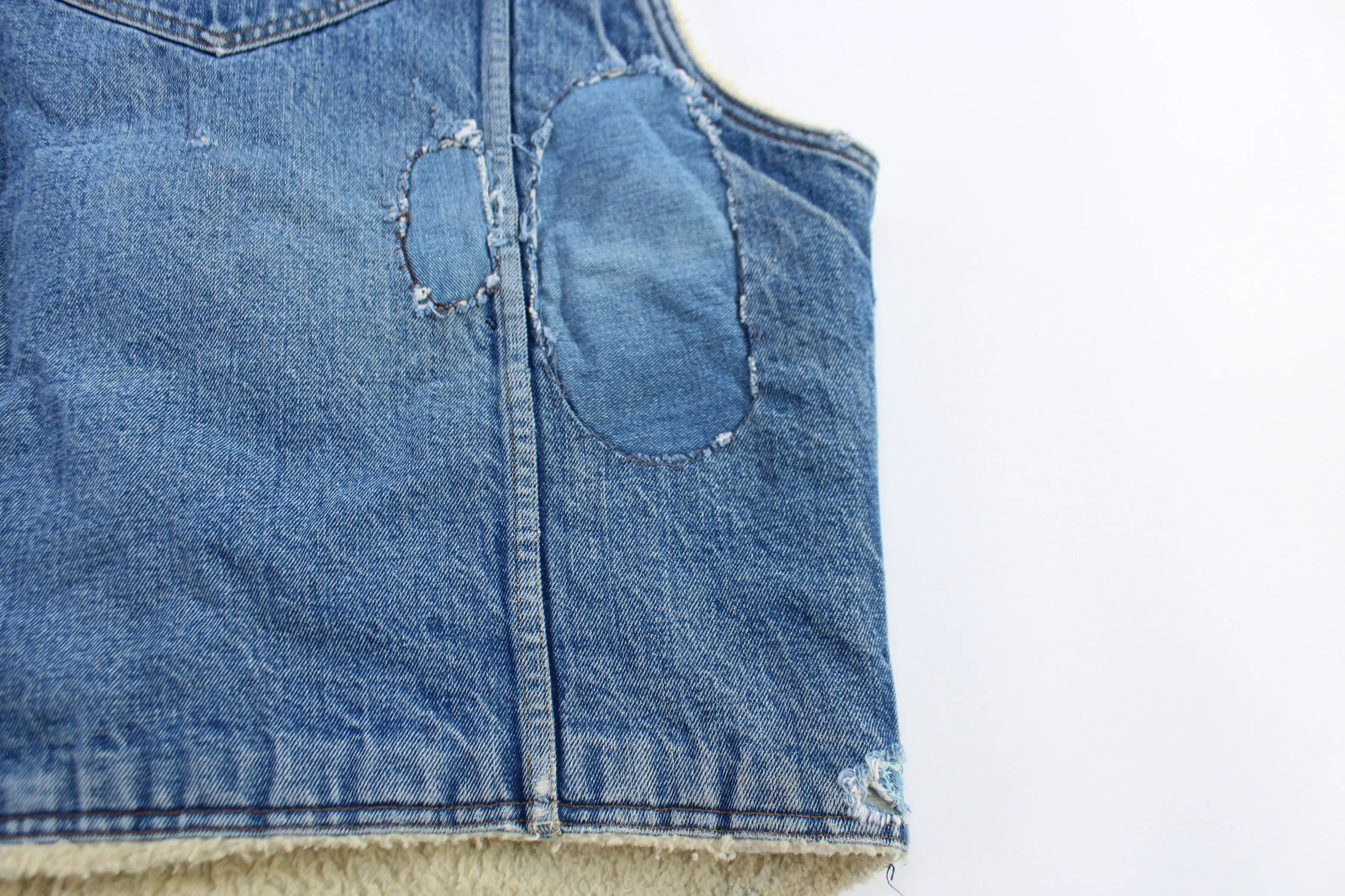 80's Big Smith Denim Sherpa Lined Vest - Image 3