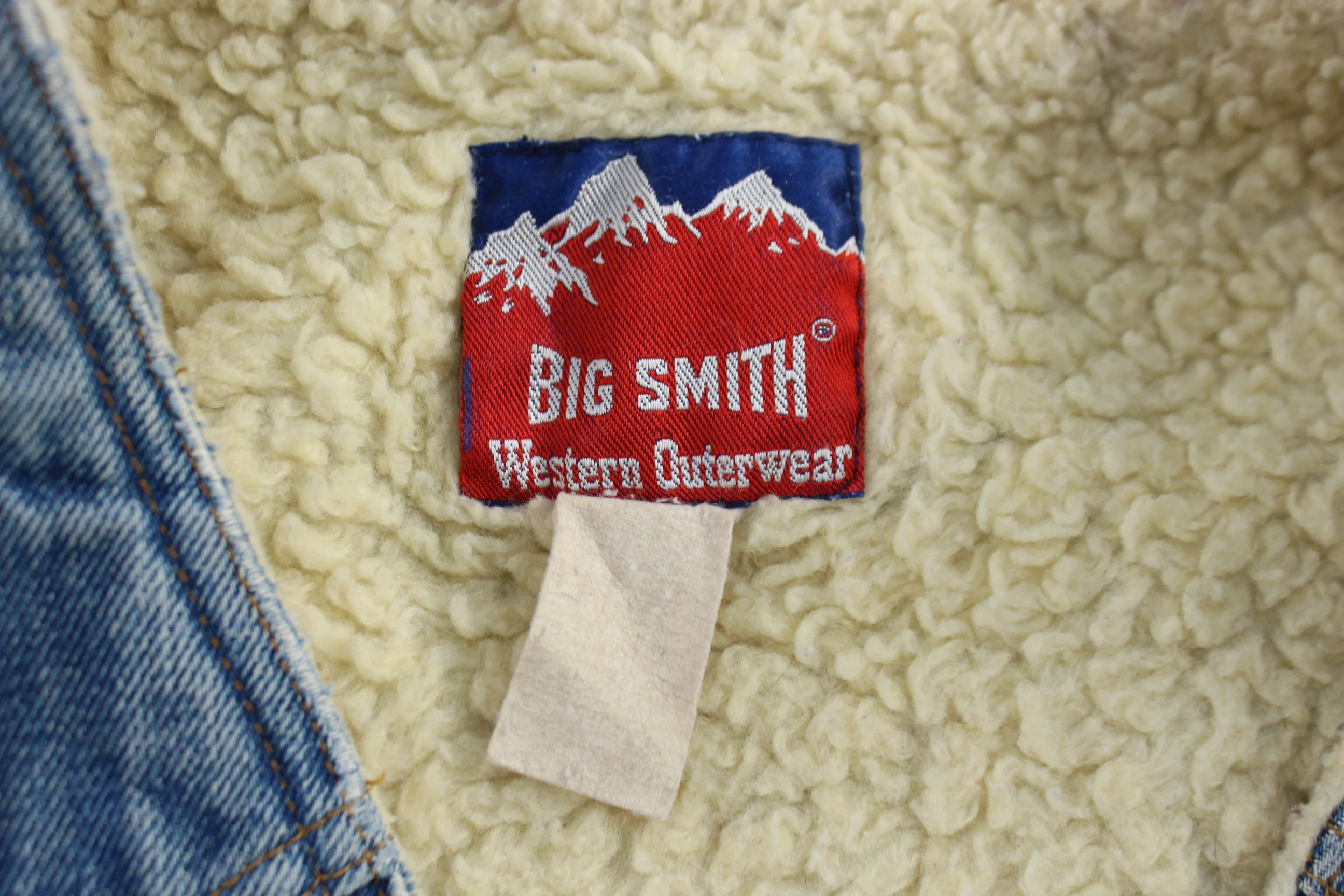 80's Big Smith Denim Sherpa Lined Vest - Image 4