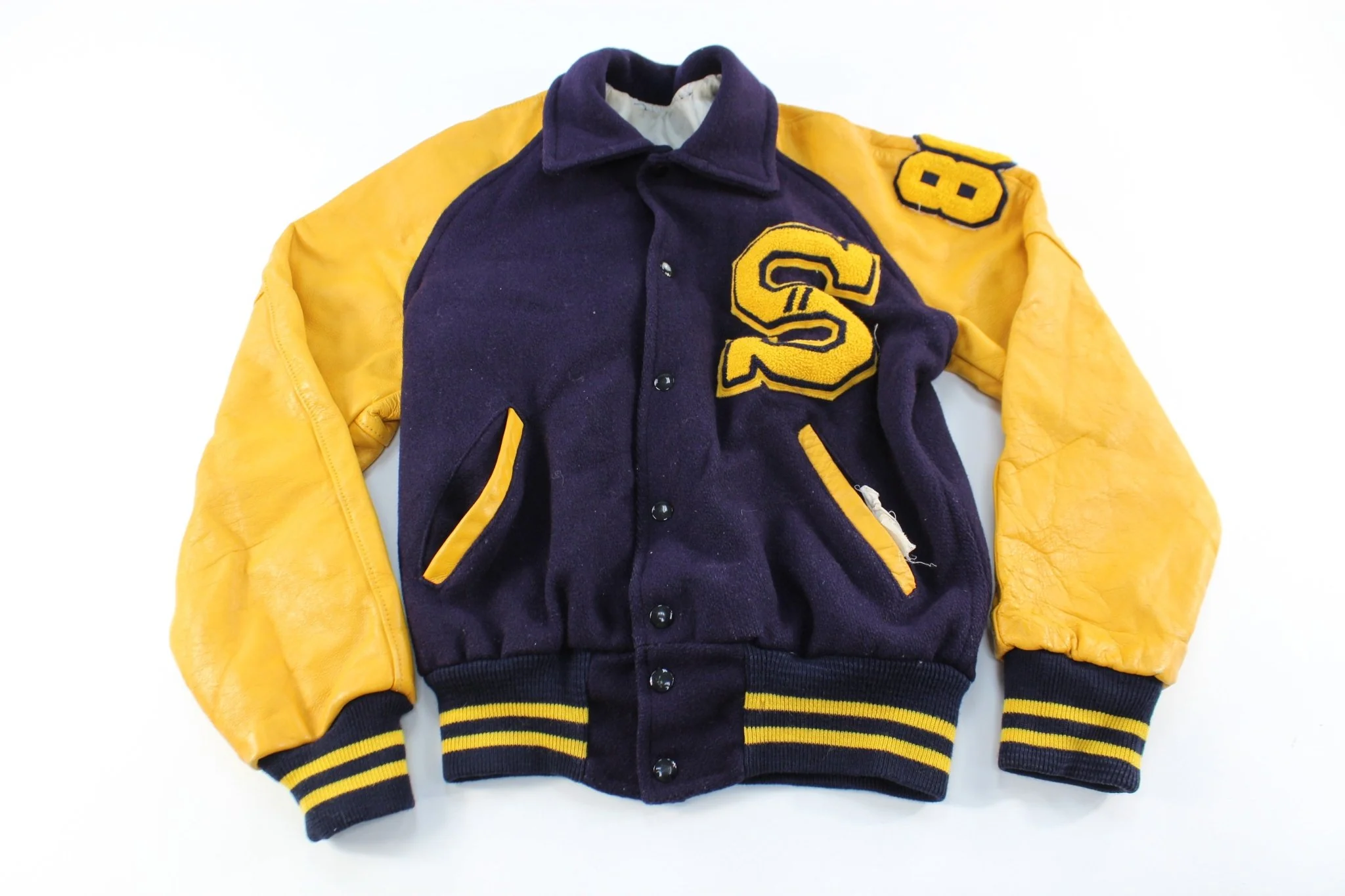 80's Blue & Yellow Varsity Jacket