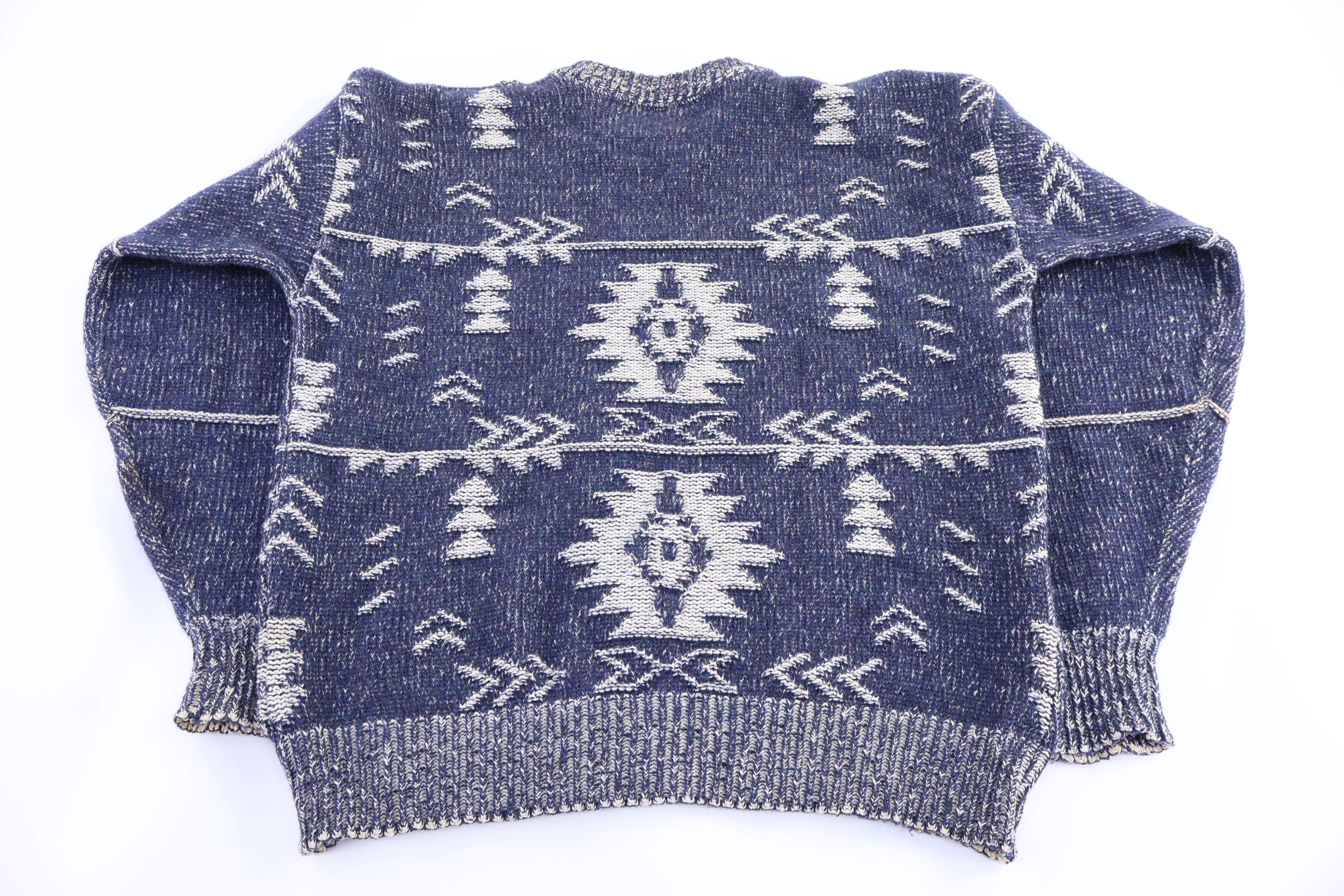 80's Castle Square Multipatterned Knit Sweater - Image 2
